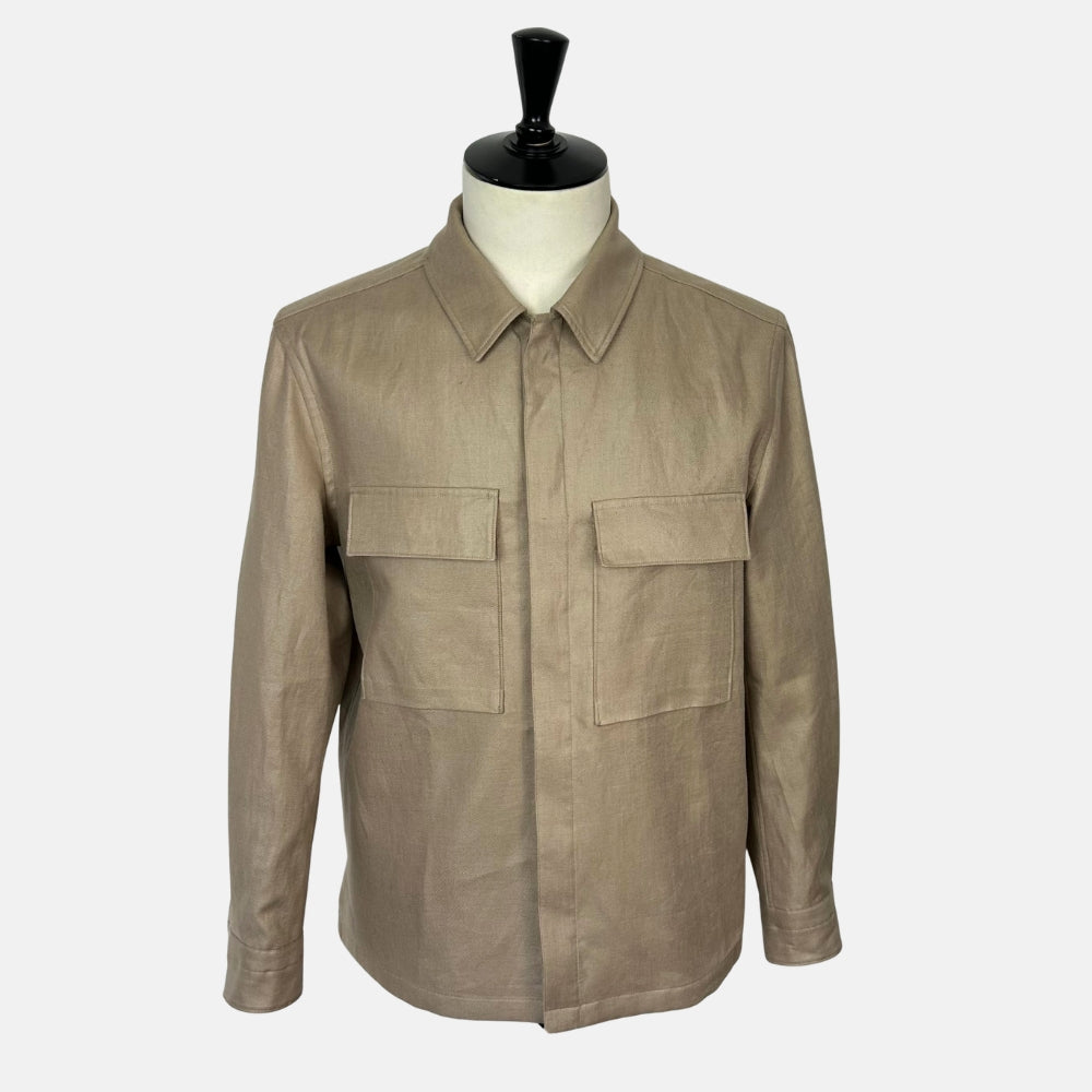 Beige Overshirt made of Linen (L/XL/3XL)