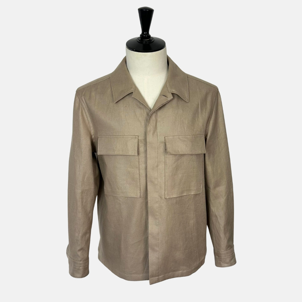 Beige Overshirt made of Linen (L/XL/3XL)