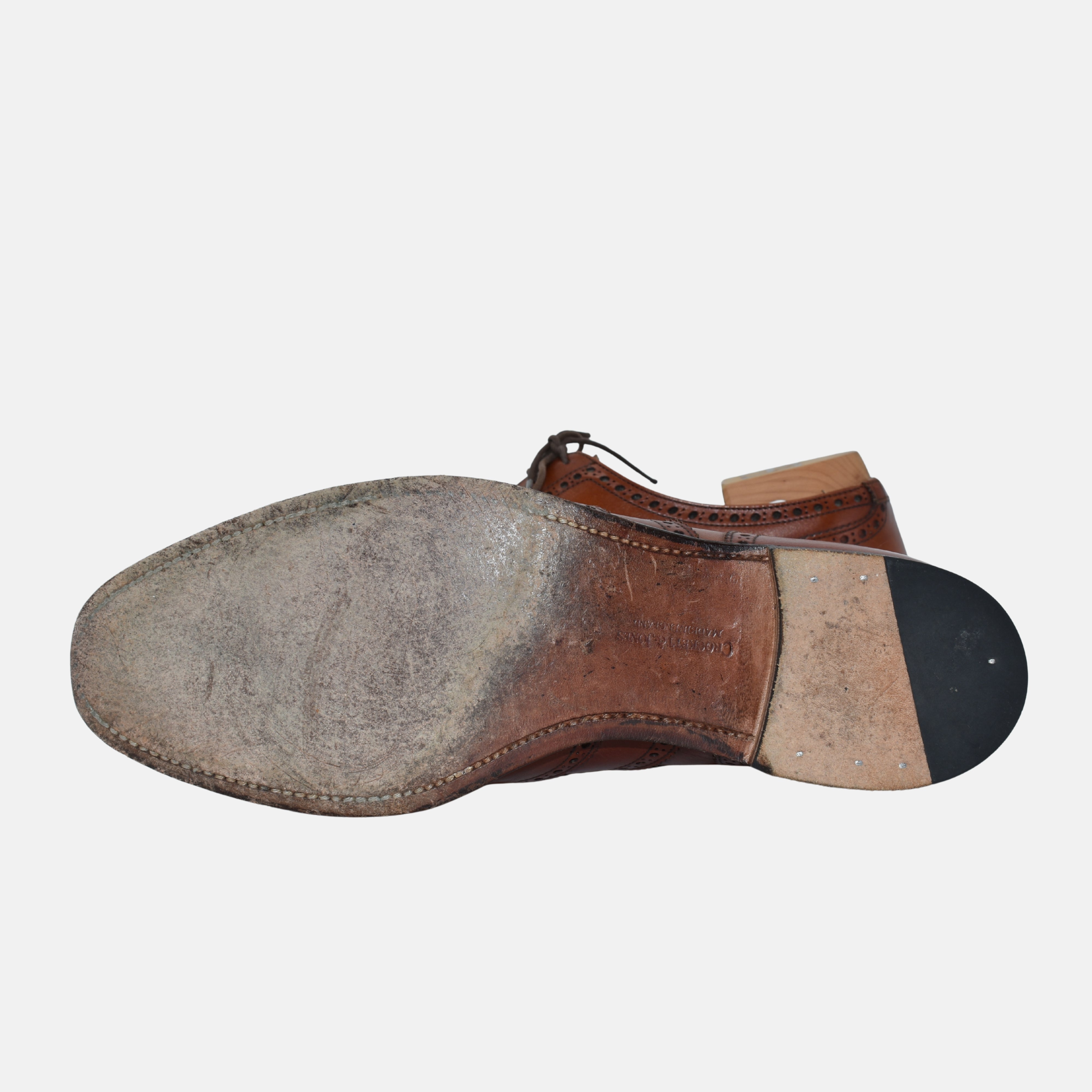 Cognac Budapester Leather Shoes "Finsbury" (EU 42)