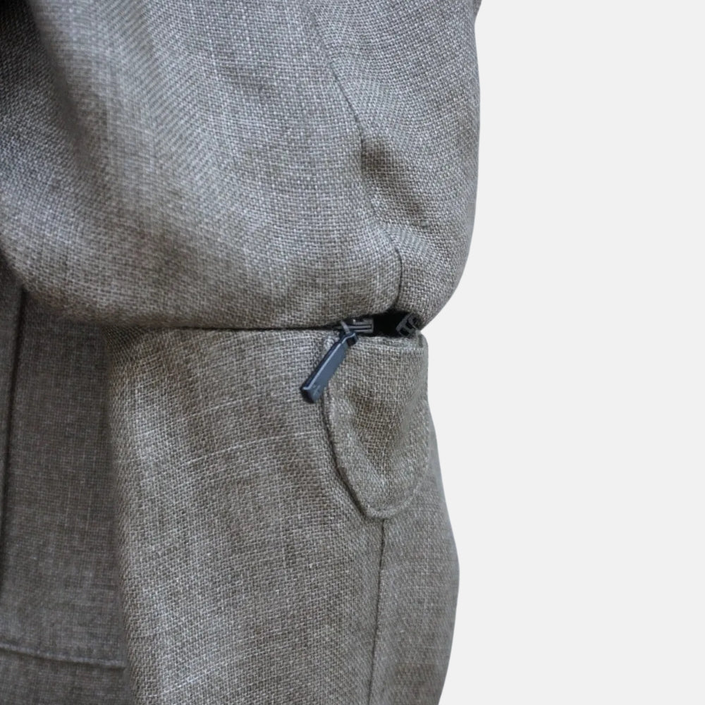 Brown Linen Safari Overshirt (XL/3XL)