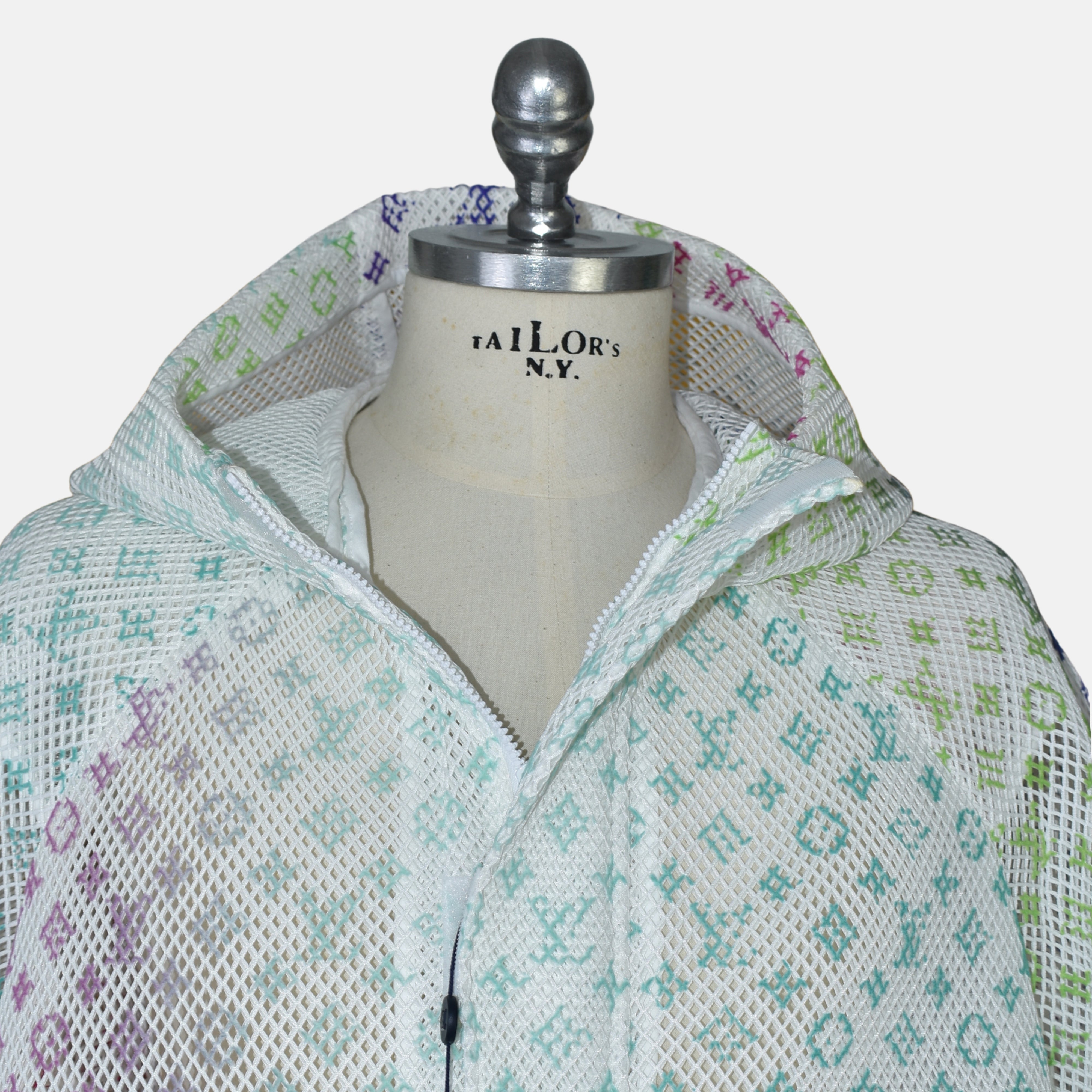 Multicolored Monogramme Mesh Gradient Hooded Blouson Jacket (EU 50)