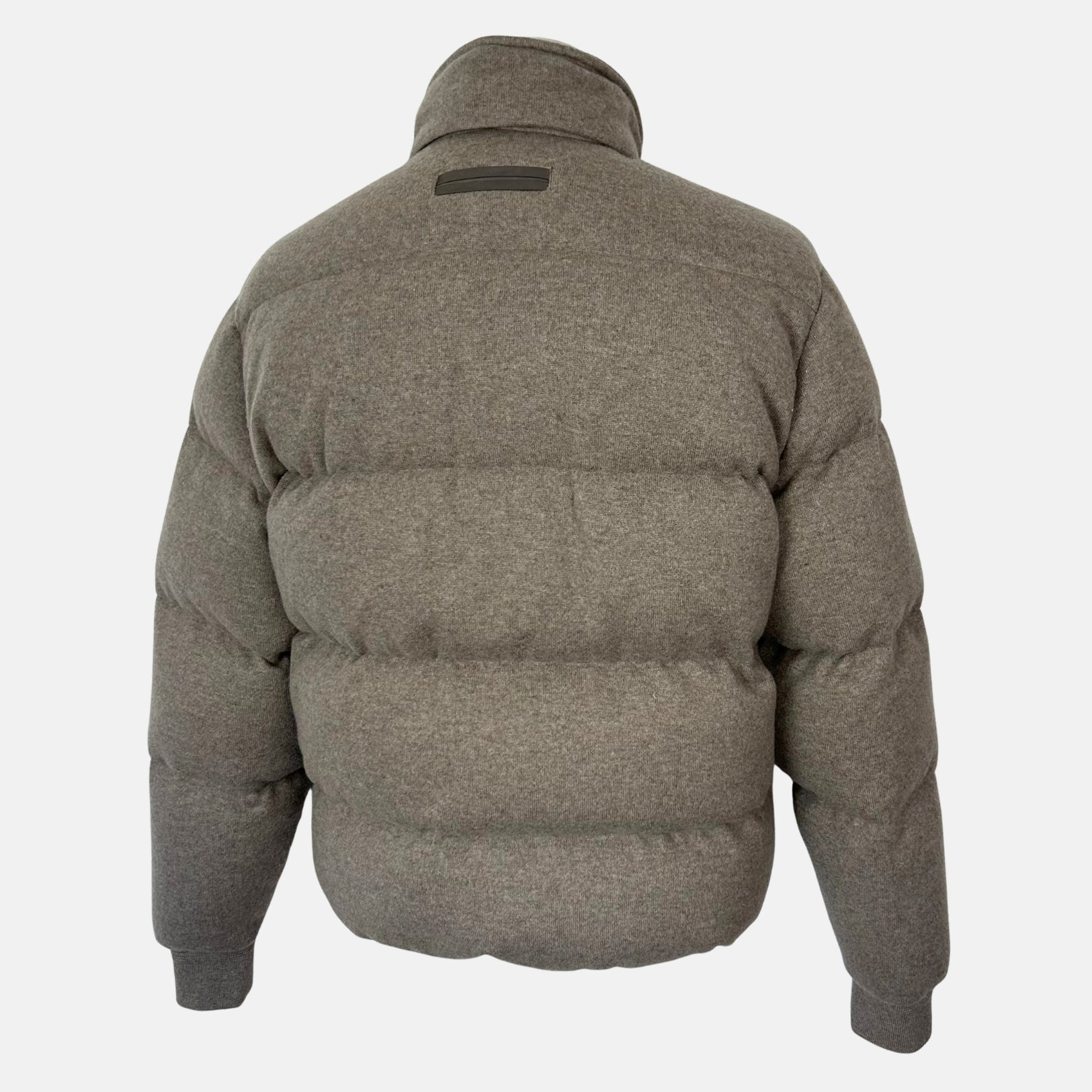 Greige Down Bomber Jacket made of Cashmere (EU 48)