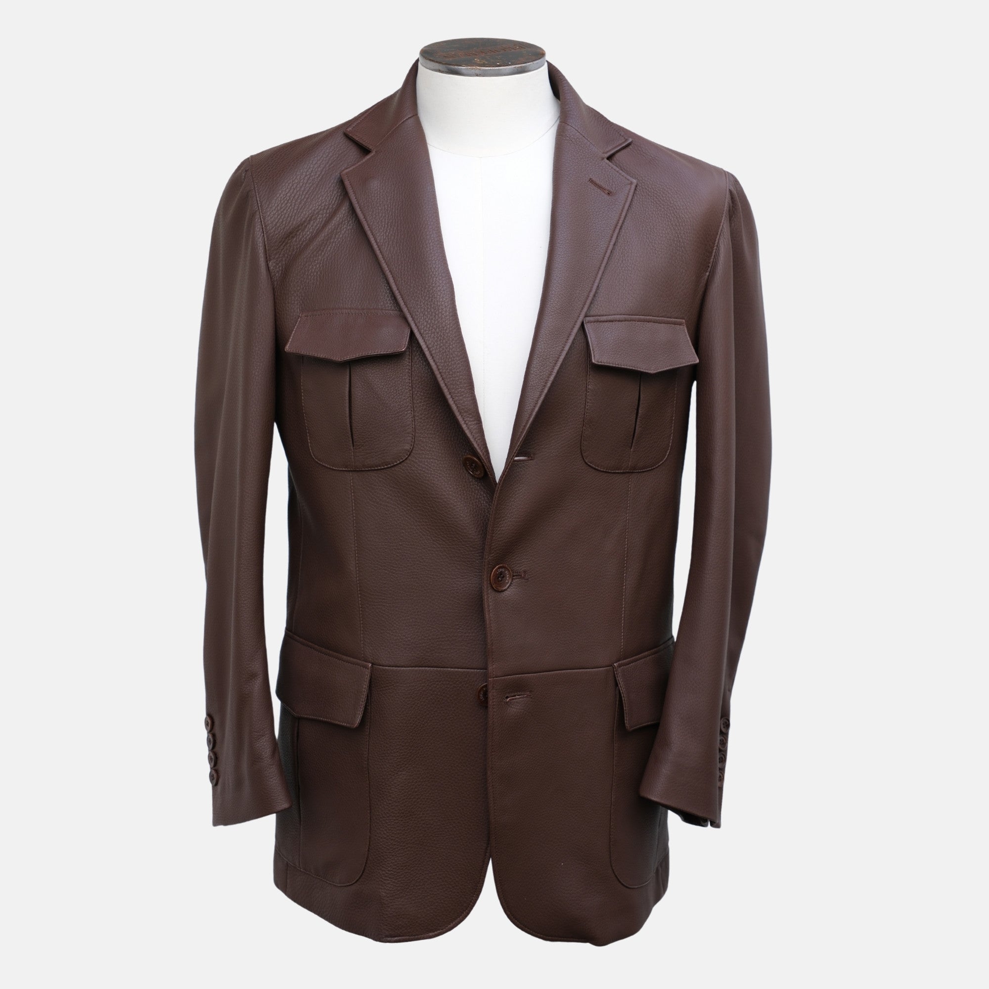 Brown Leather Blazer (S)