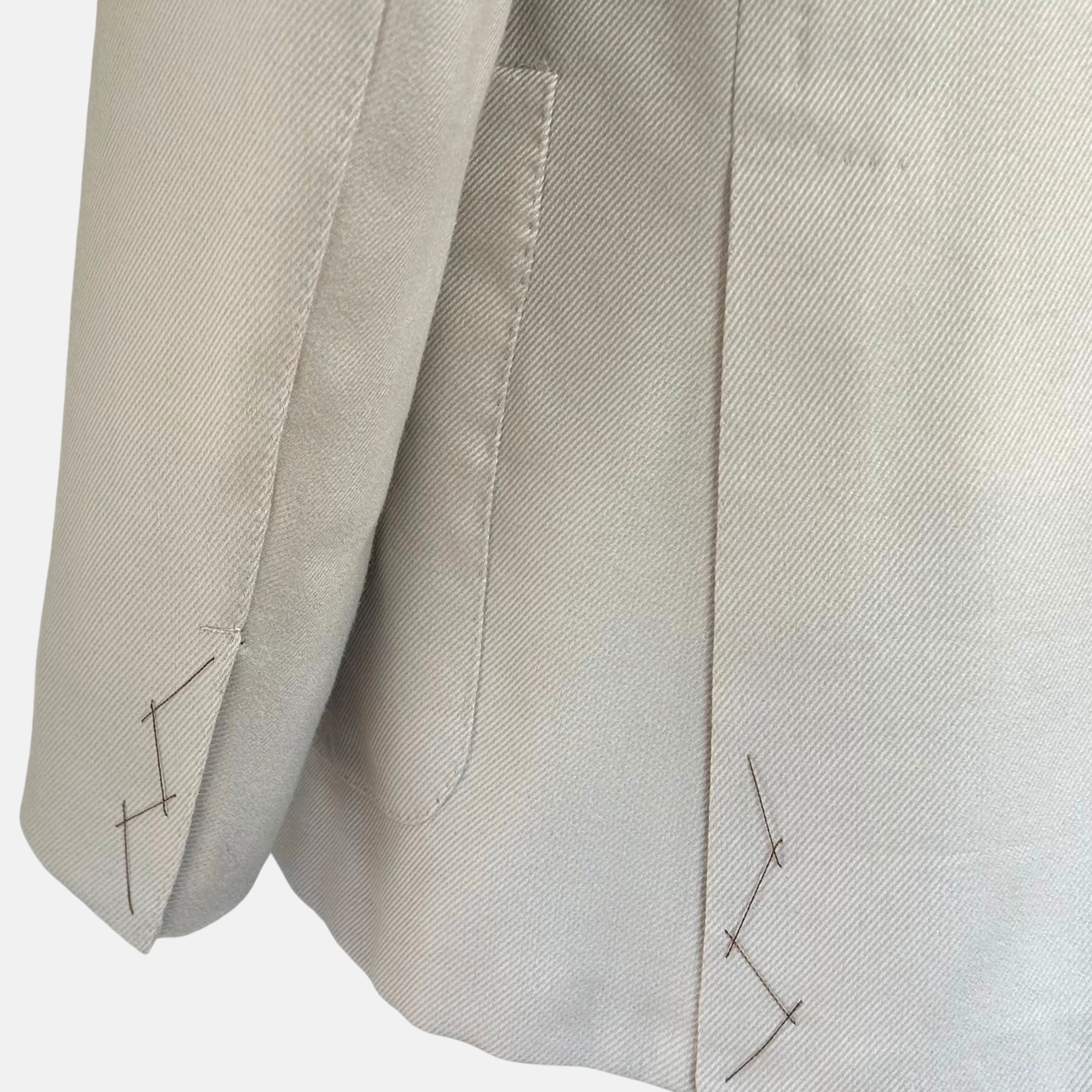 Ecru Double Breasted Blazer made of Cotton/Silk/Cashmere (EU 48)
