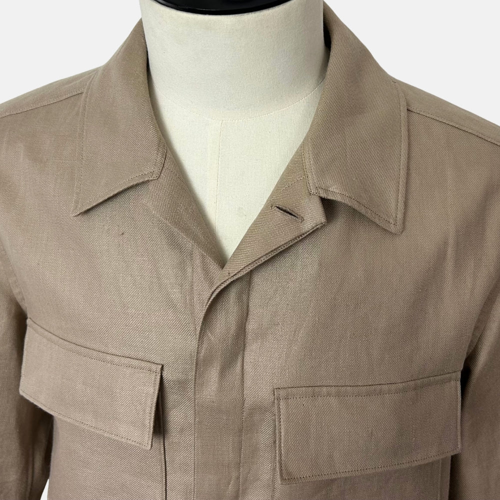 Beige Overshirt made of Linen (L/XL/3XL)