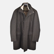 Brown/Black Coat made of Cashmere/Goat Hair (L)