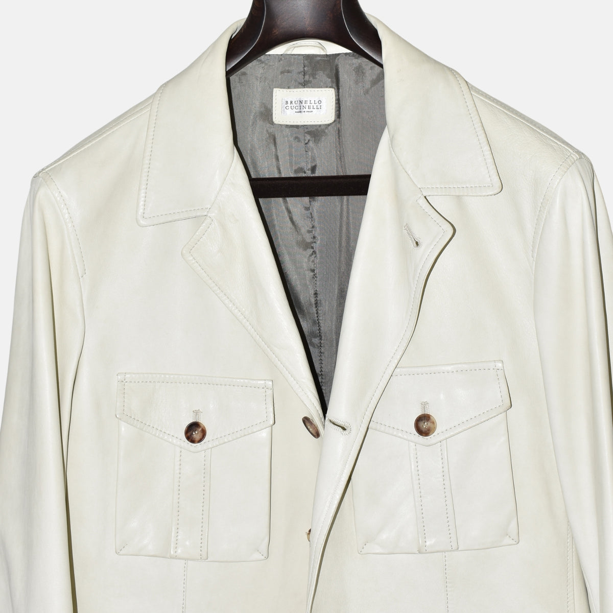 Off-White Leather Jacket (M)