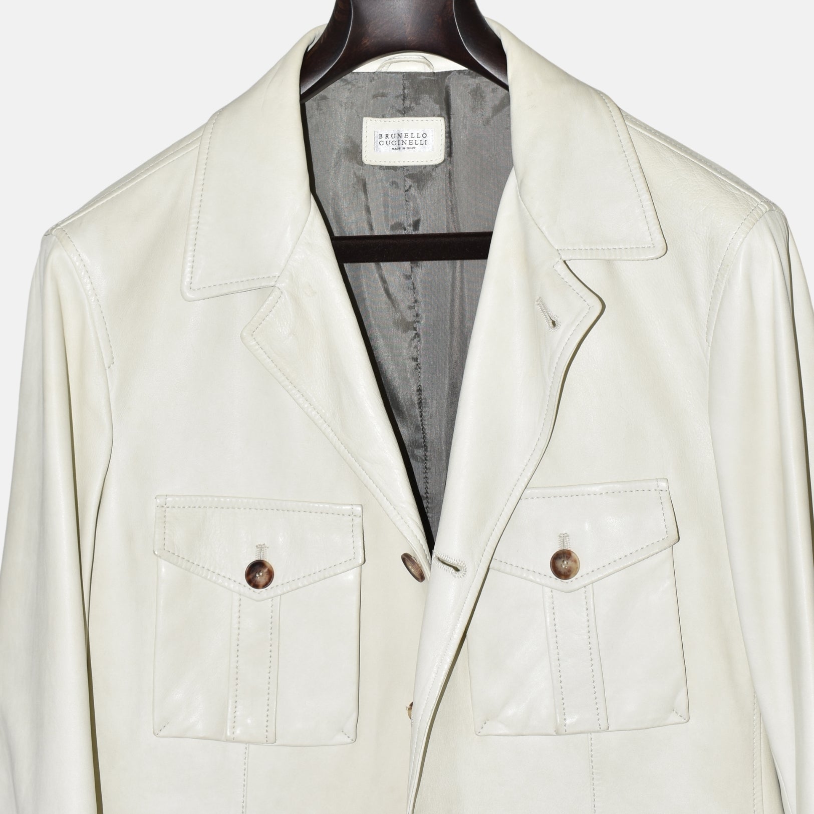 Off-White Leather Jacket (M)