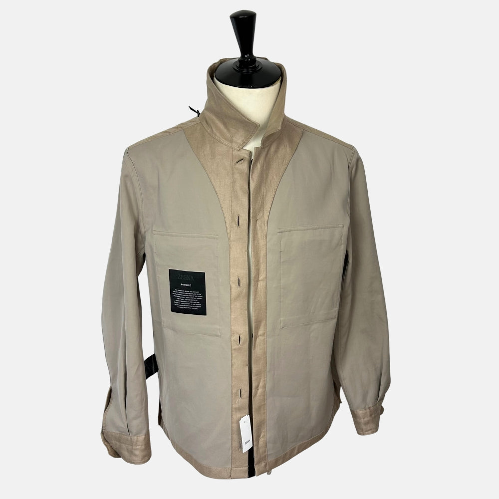 Beige Overshirt made of Linen (L/XL/3XL)