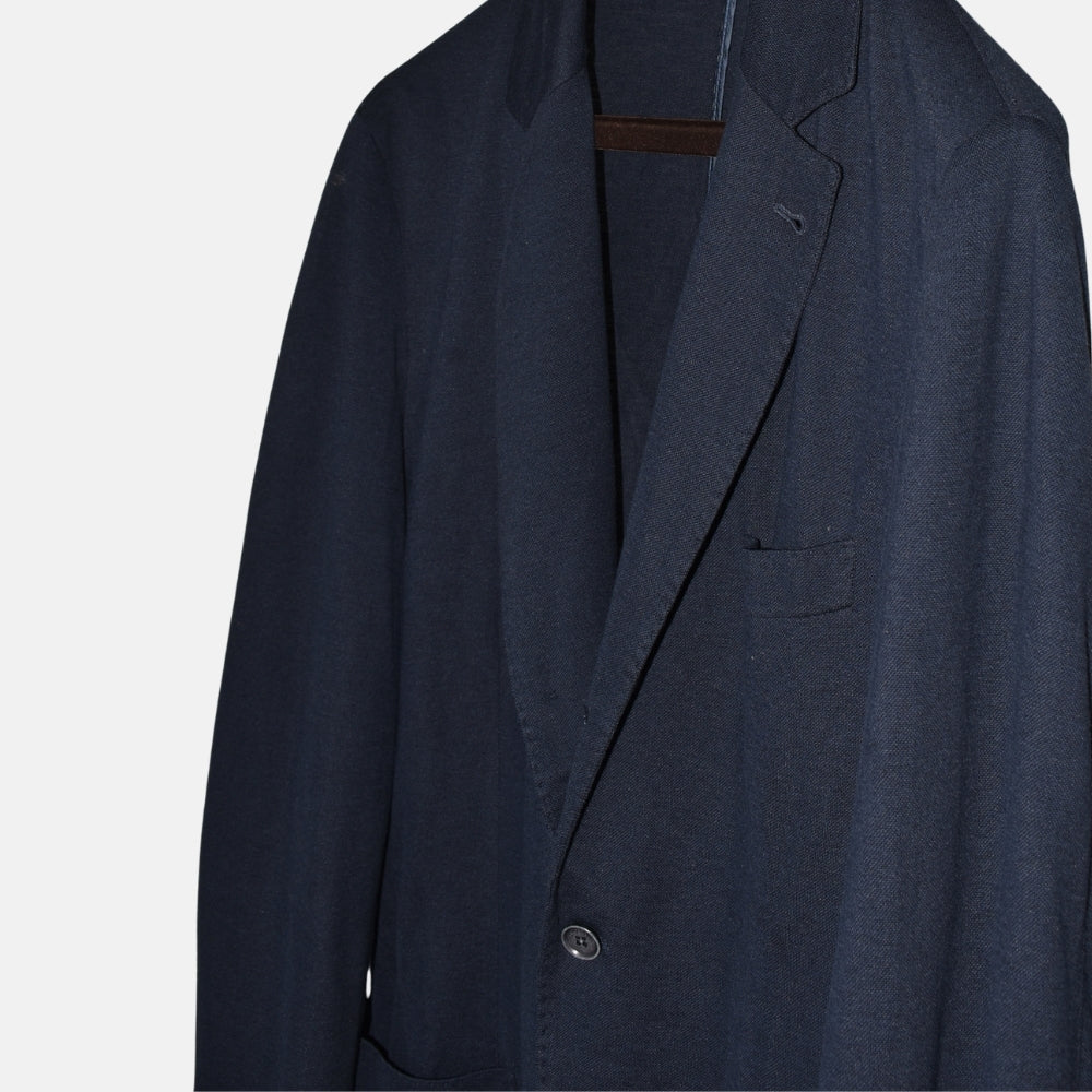 Navy Blue Blazer made of Cotton/Silk/Linen (EU 56)