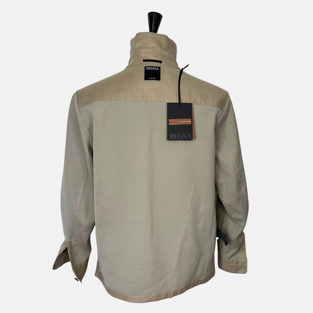 Beige Overshirt made of Linen (L/XL/3XL)