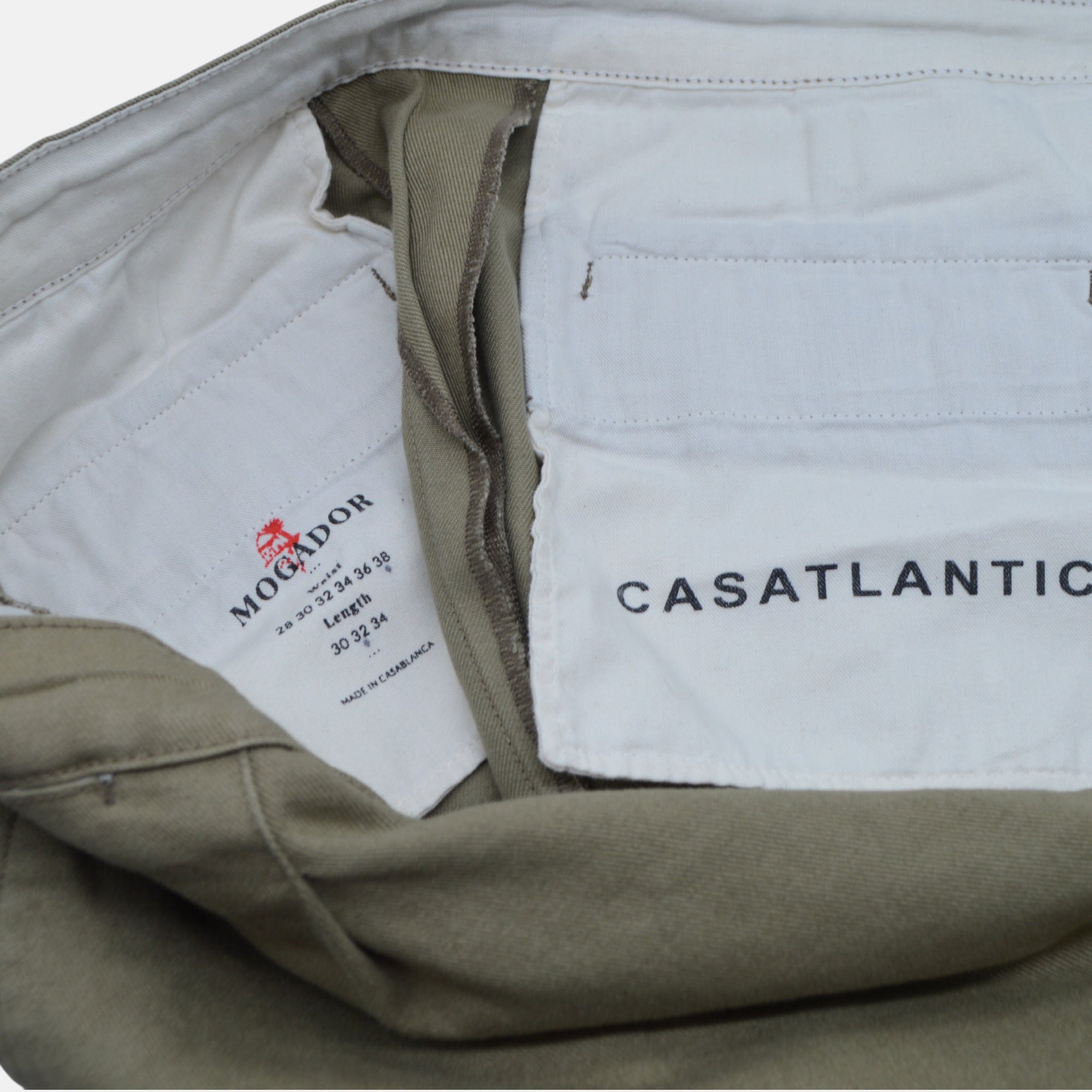 Khaki Cotton Chino Pants (W38)