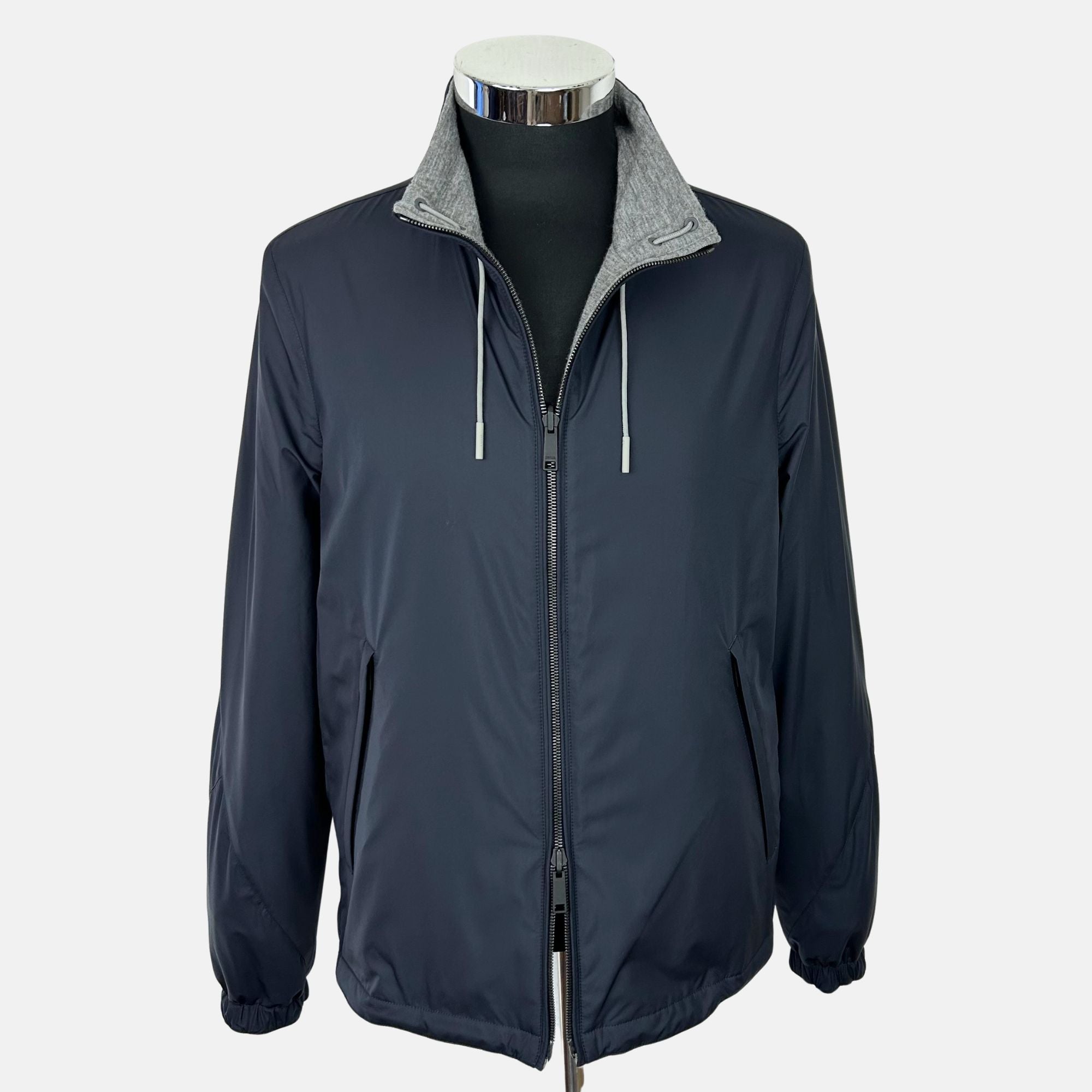 Navy/Gray Reversible Windbreaker Jacket (EU 48)