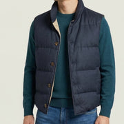 Navy Vest made of Wool/Silk/Cashmere (M)