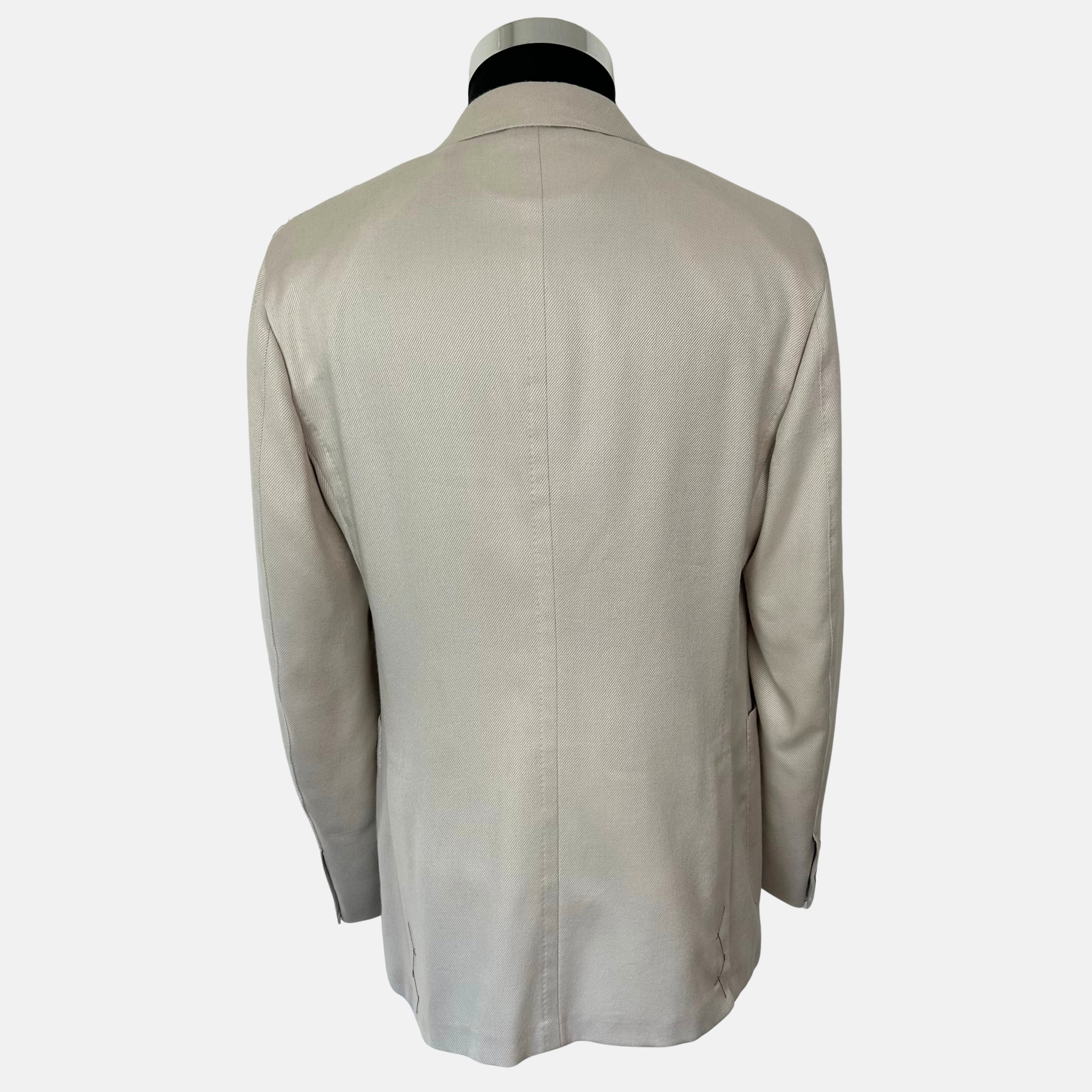 Ecru Double Breasted Blazer made of Cotton/Silk/Cashmere (EU 48)