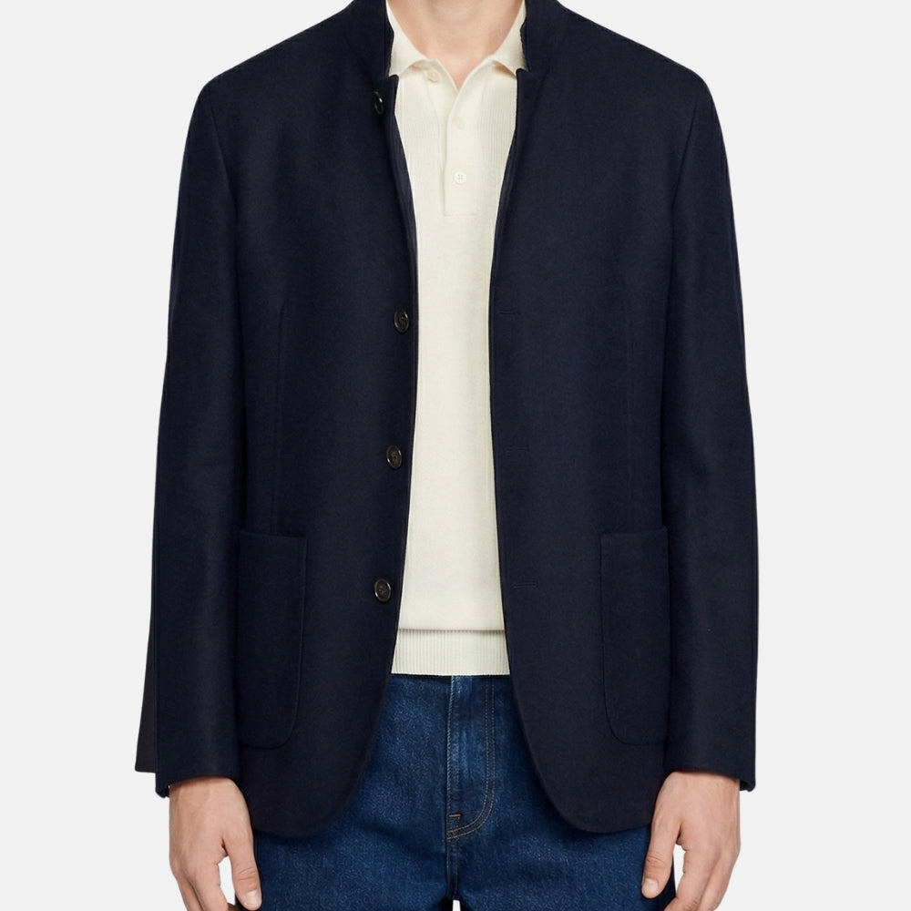 Navy/Grey Reversible Cashmere Blazer (EU 46)