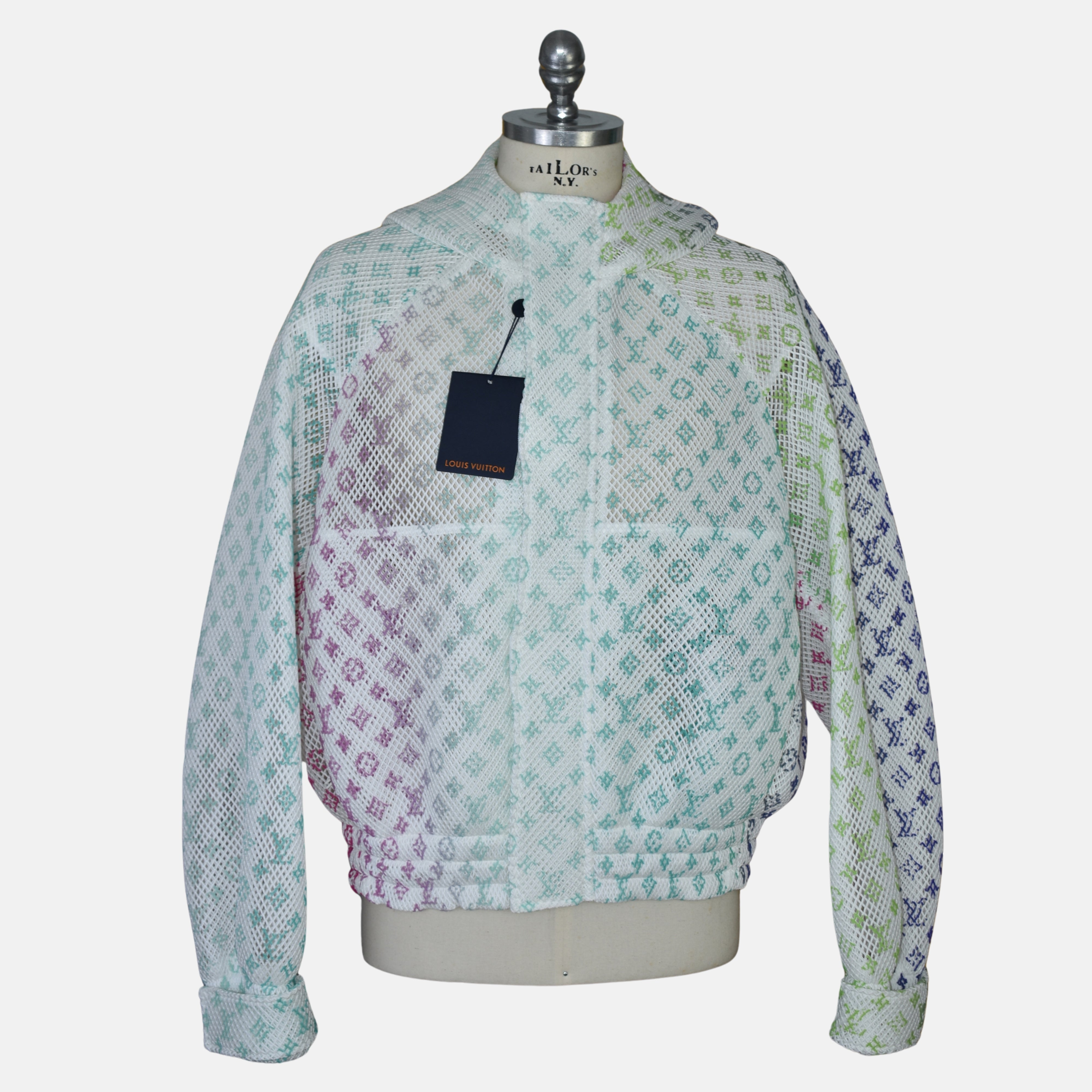 Multicolored Monogramme Mesh Gradient Hooded Blouson Jacket (EU 50)