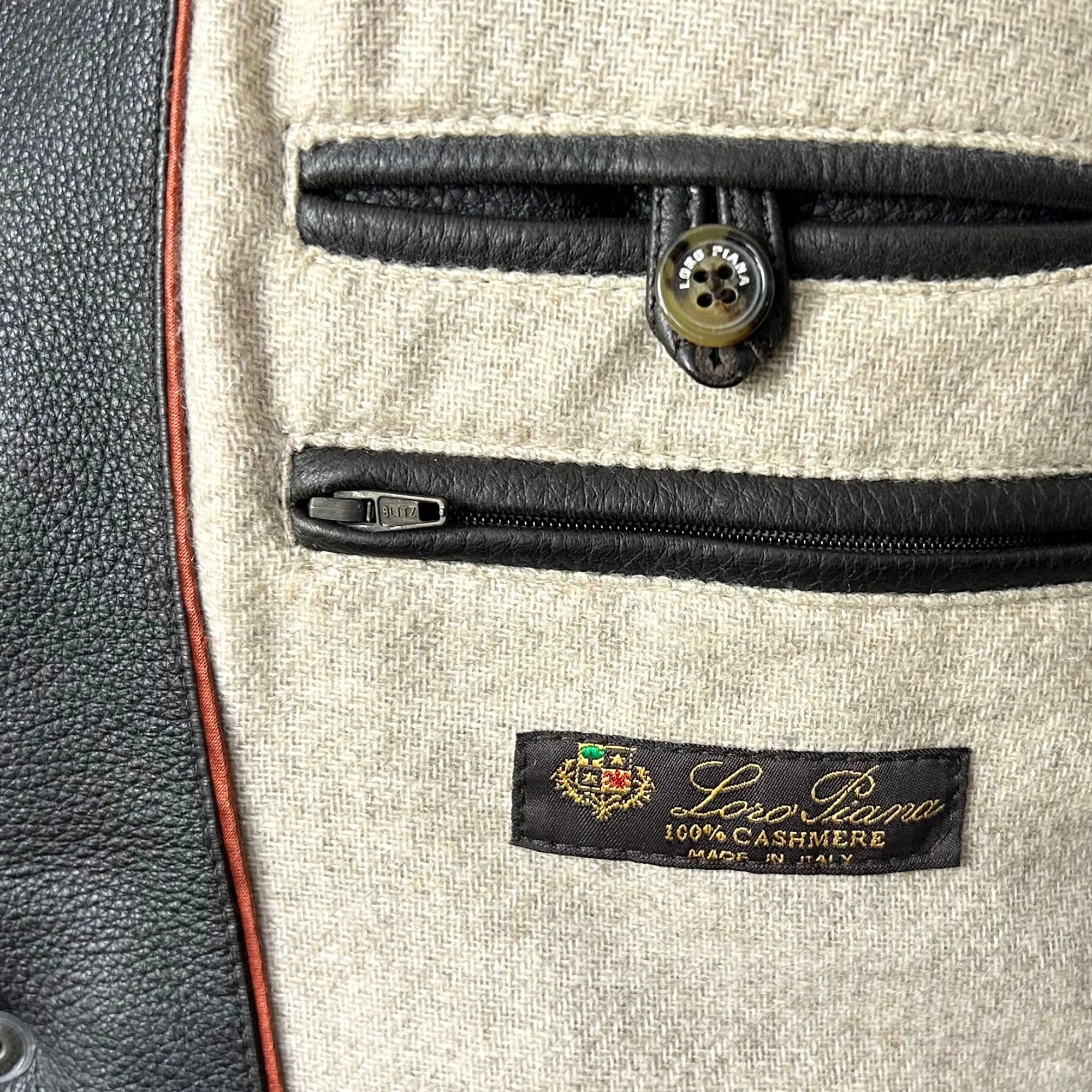 Dark Brown Down Vest made of Leather (L)