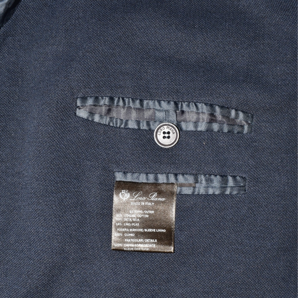 Navy Blue Blazer made of Cotton/Silk/Linen (EU 56)