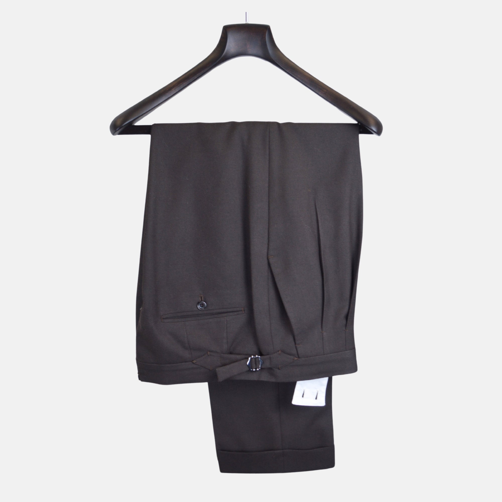 Brown Double Pleated Pants made of Garbadine Wool (W36)