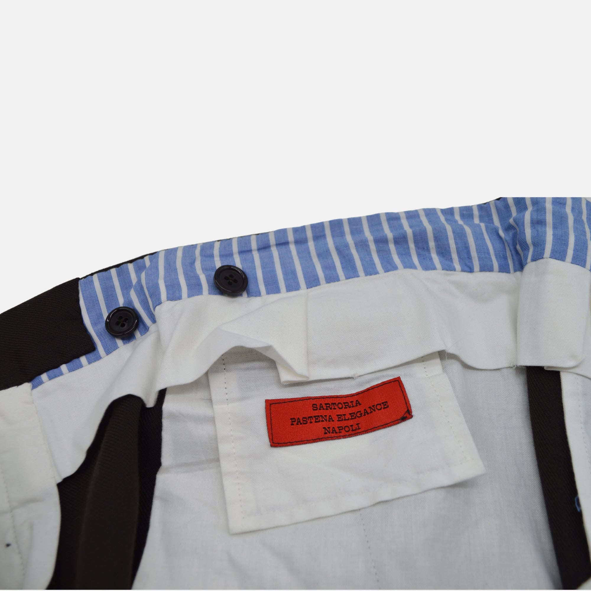 Brown Double Pleated Pants made of Garbadine Wool (W36)
