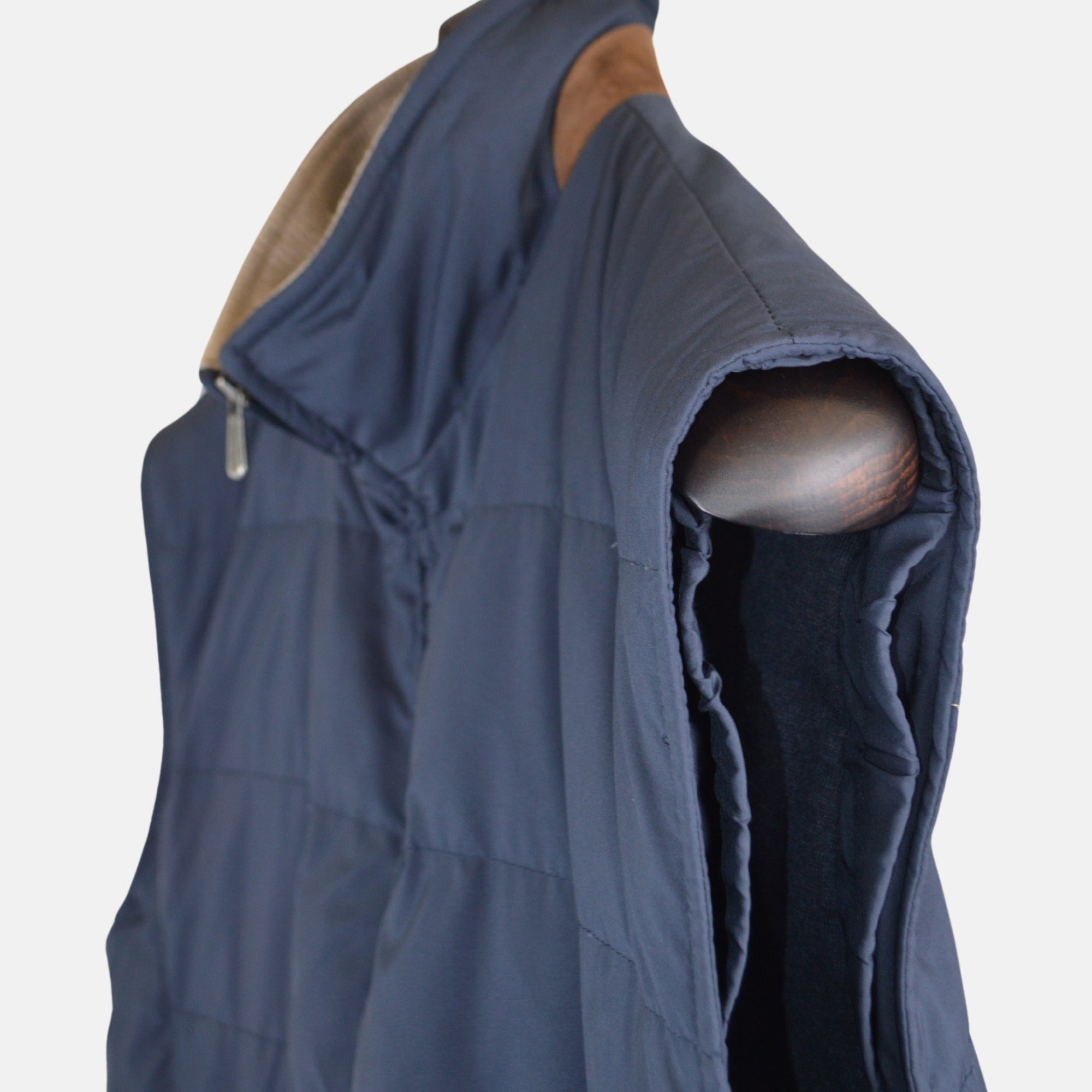 Blue Down Vest with Cashmere Details (XL)