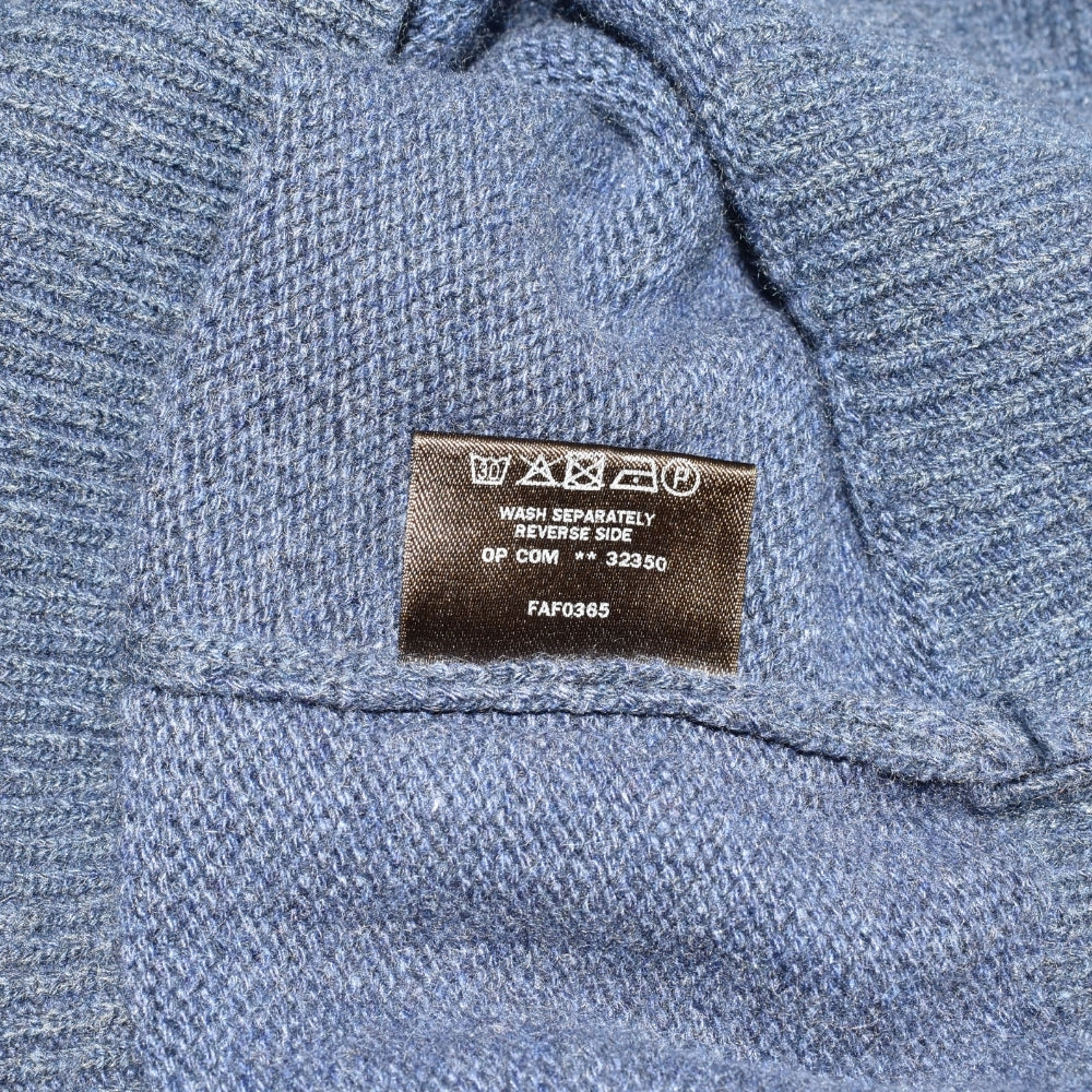 Blue Shawl Collar Sweater made of Baby Cashmere (EU 50)