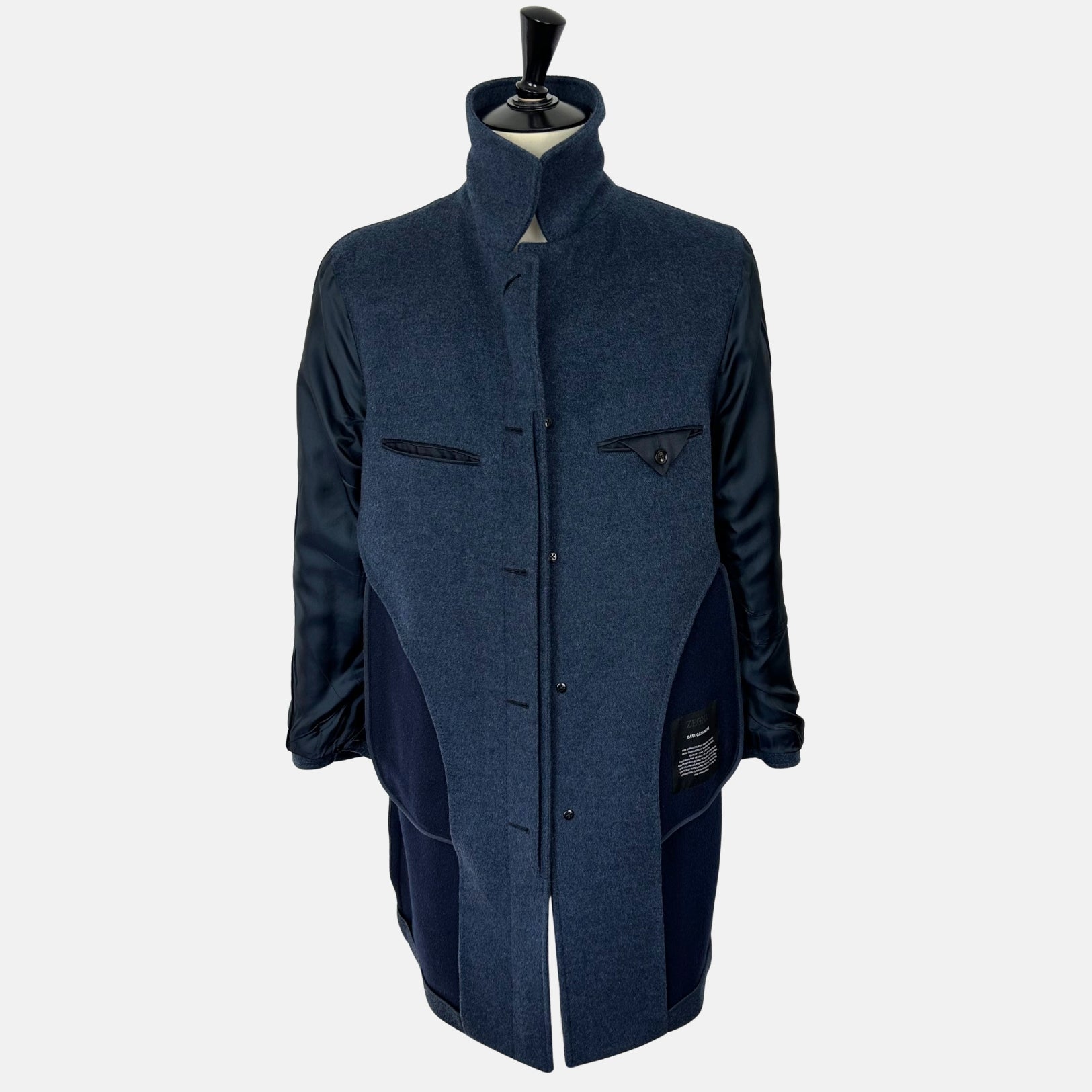 Blue Coat made of Cashmere/Leather Details (EU 48)