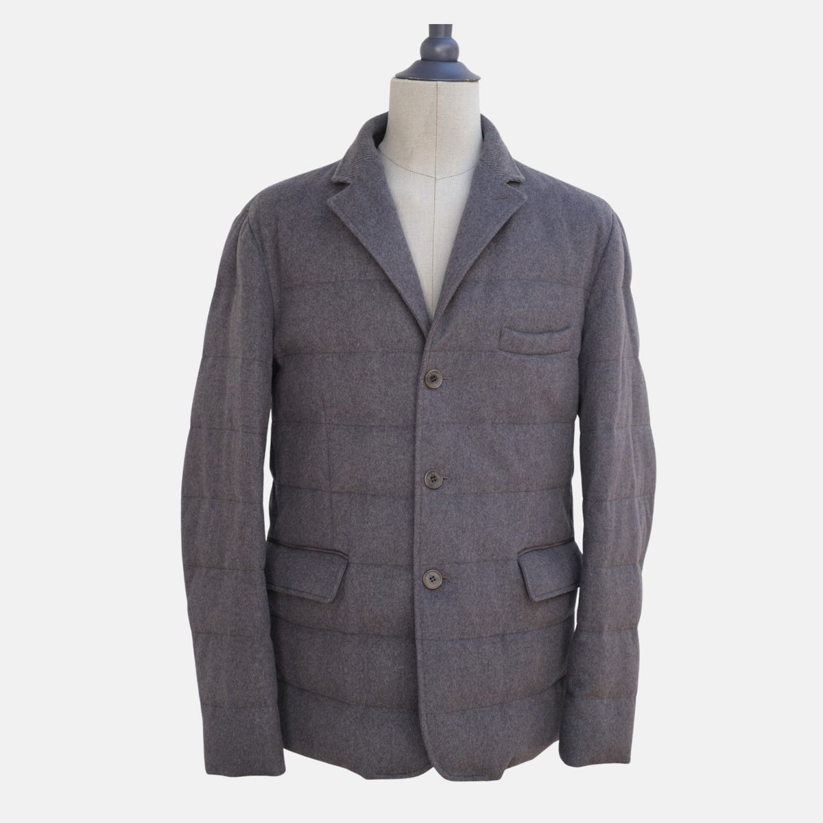 Loro Piana Vicuna Blend Puffer Jacket Grey Melange (XL)