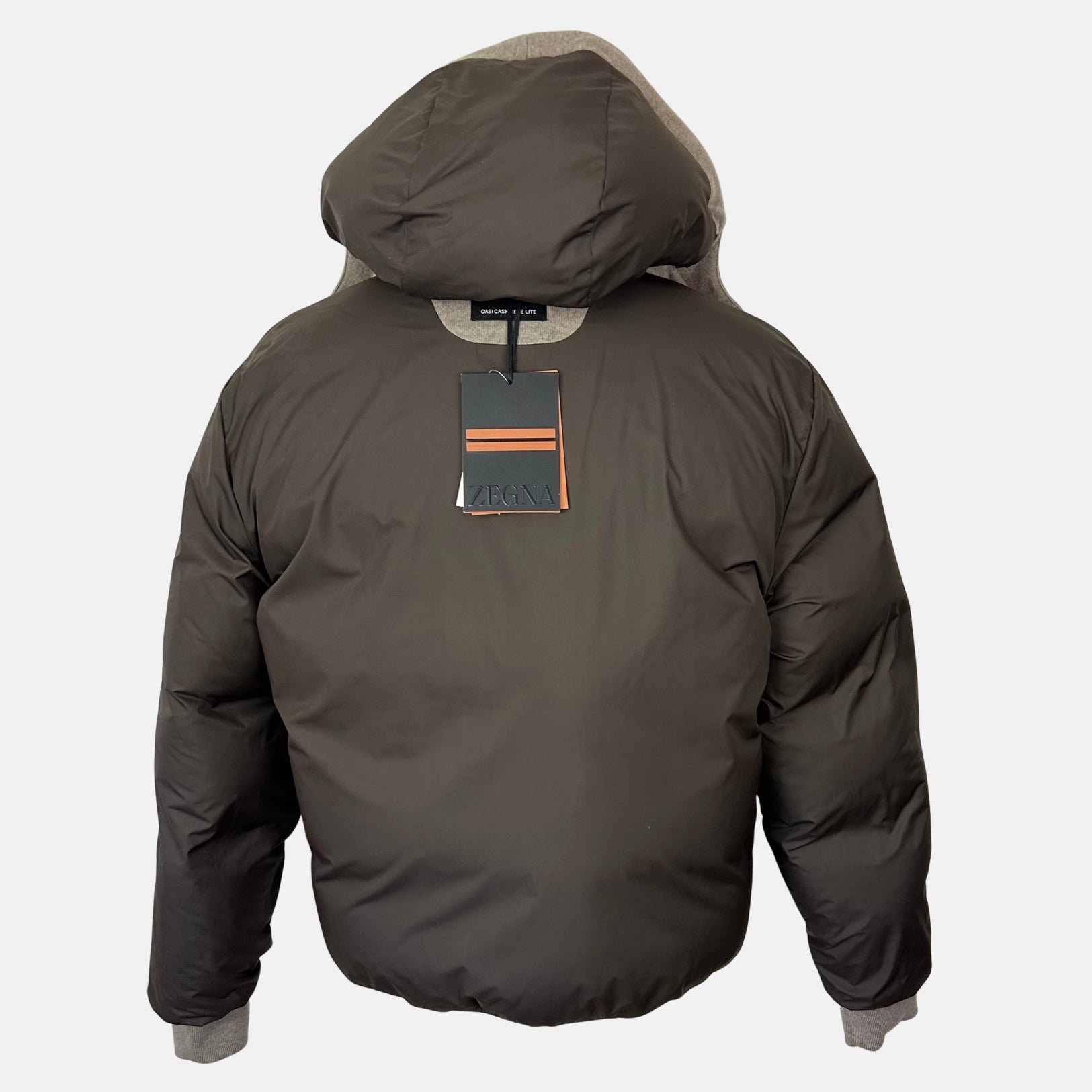 Greige Down Bomber Jacket made of Cashmere (EU 48)