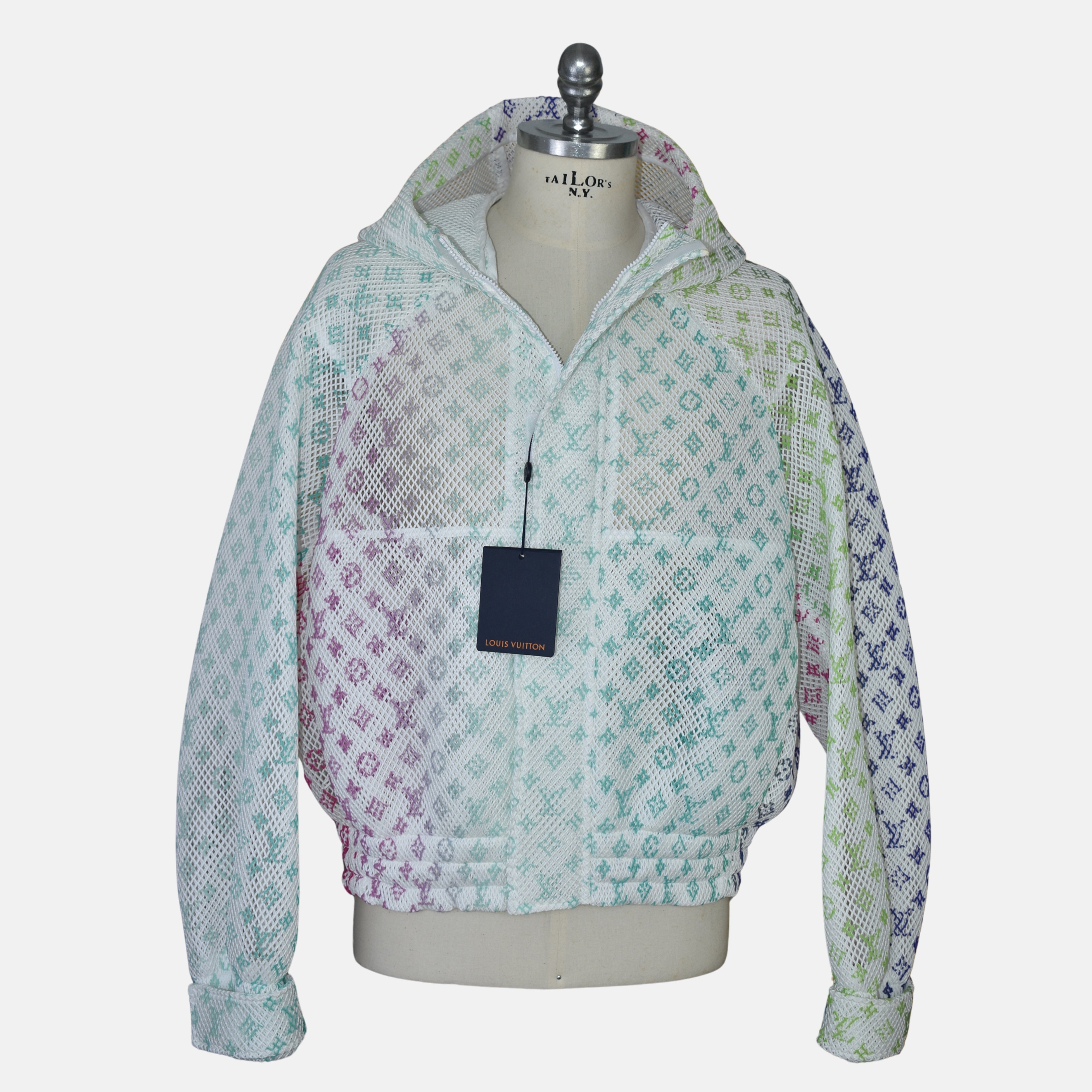Multicolored Monogramme Mesh Gradient Hooded Blouson Jacket (EU 50)