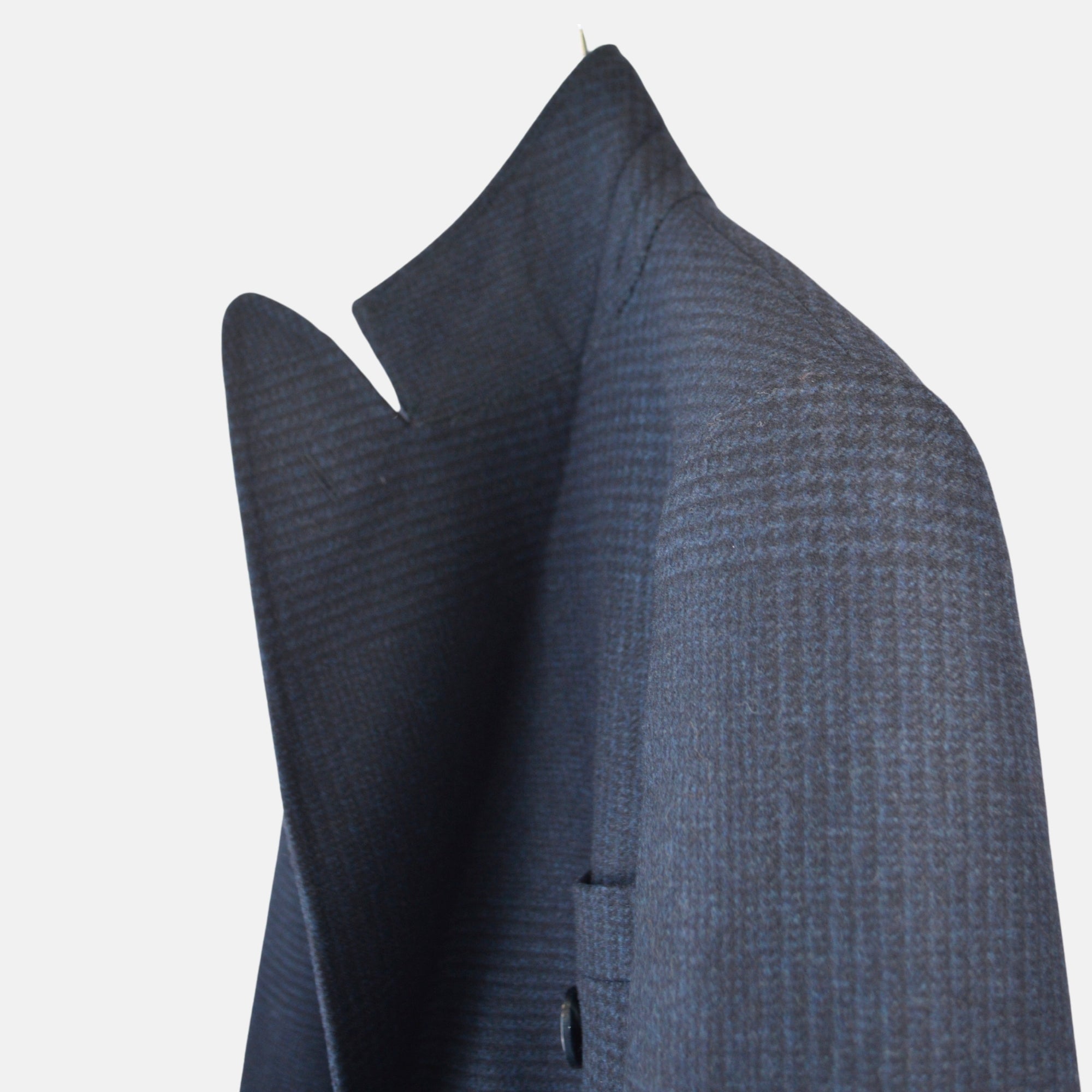 Navy Blue Patterned Coat made of Virgin Wool/Cashmere (EU 48)