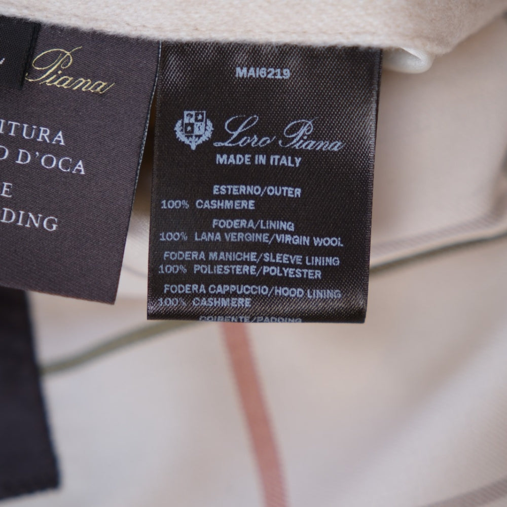 Beige Down Jacket "C.O.L.D." made of Cashmere (L)