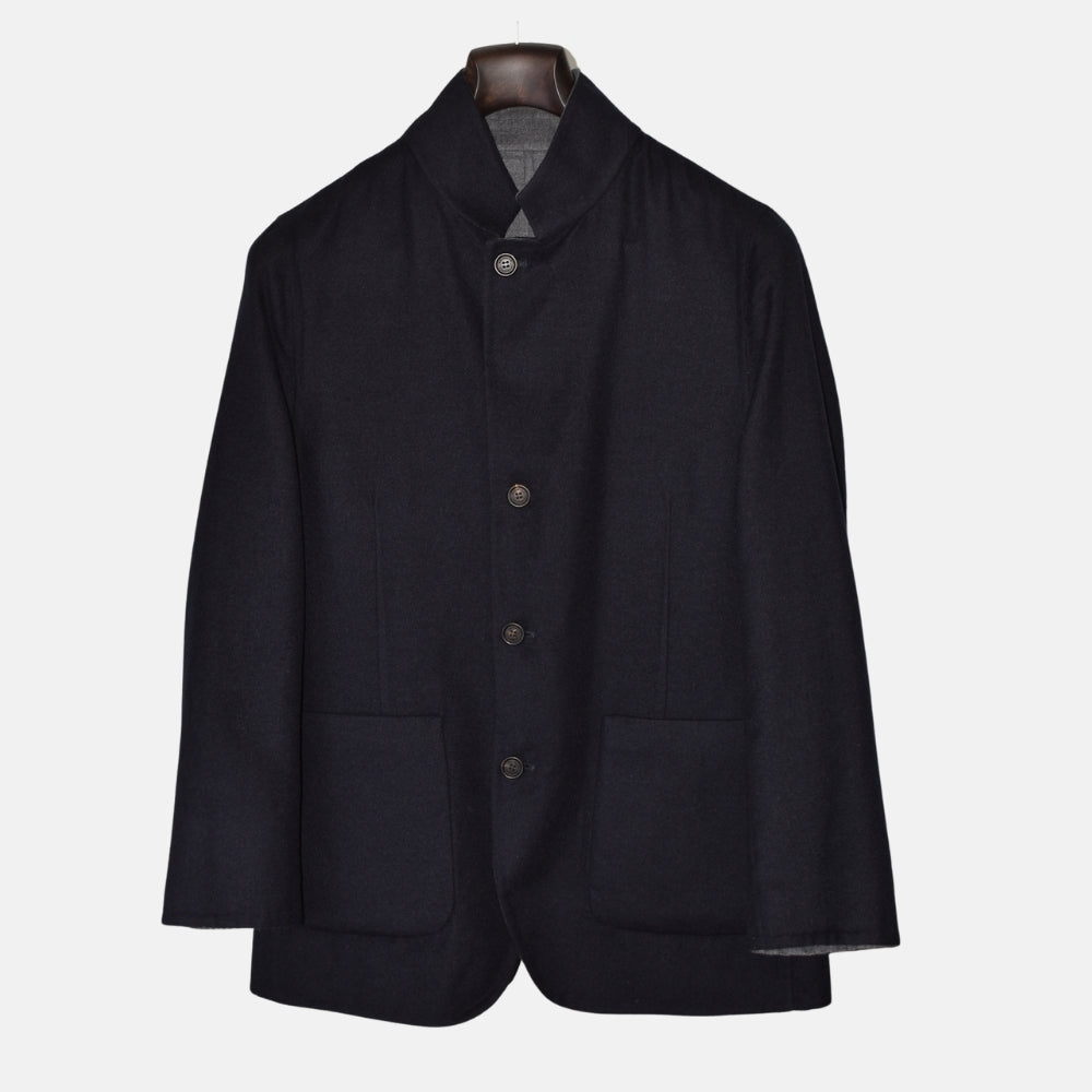Navy/Grey Reversible Cashmere Blazer (EU 46)