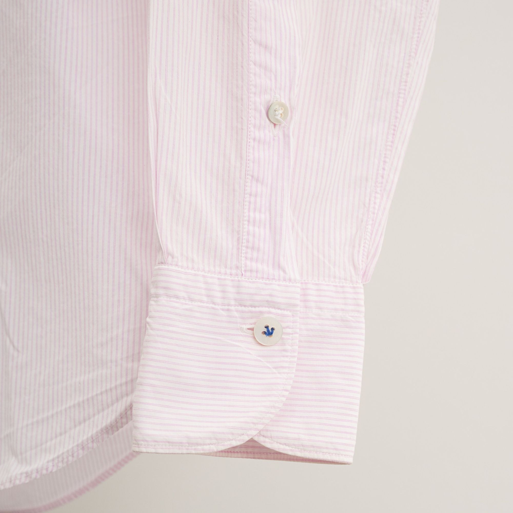 White/Pink Striped Cotton Shirt