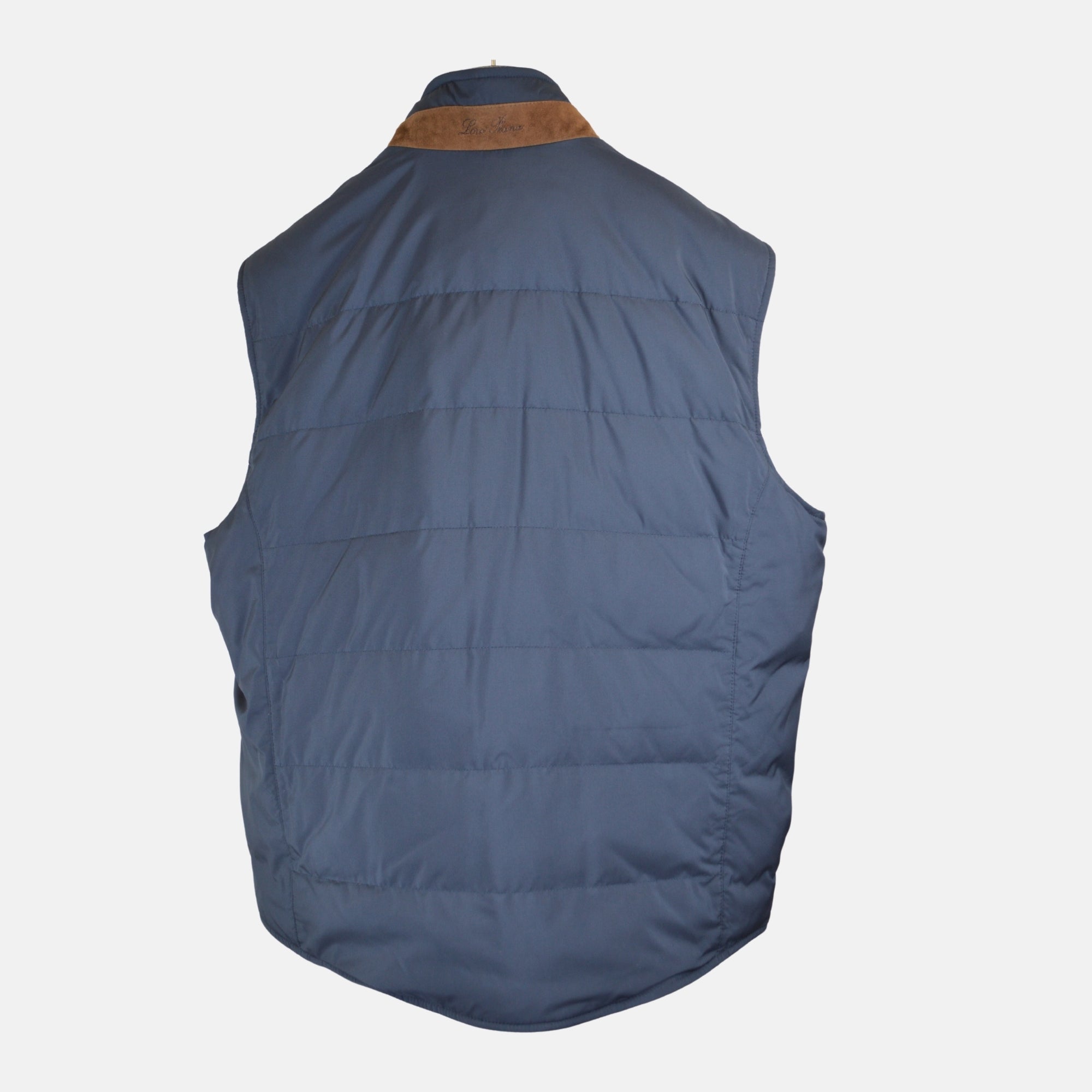 Blue Down Vest with Cashmere Details (XL)