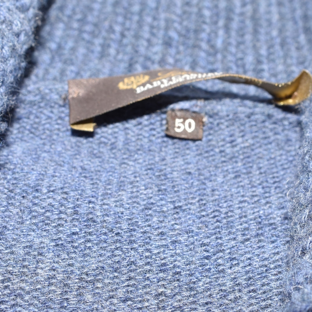 Blue Shawl Collar Sweater made of Baby Cashmere (EU 50)
