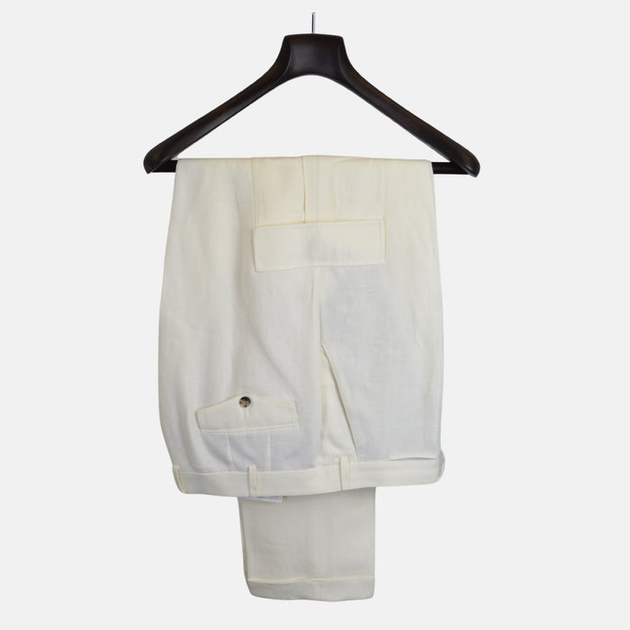 Offwhite Hose aus Leinen (EU 56)