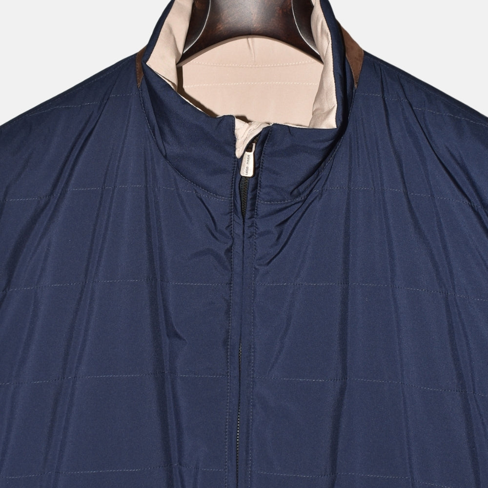 Navy/Beige Reversible Vest made of Nylon (XL)