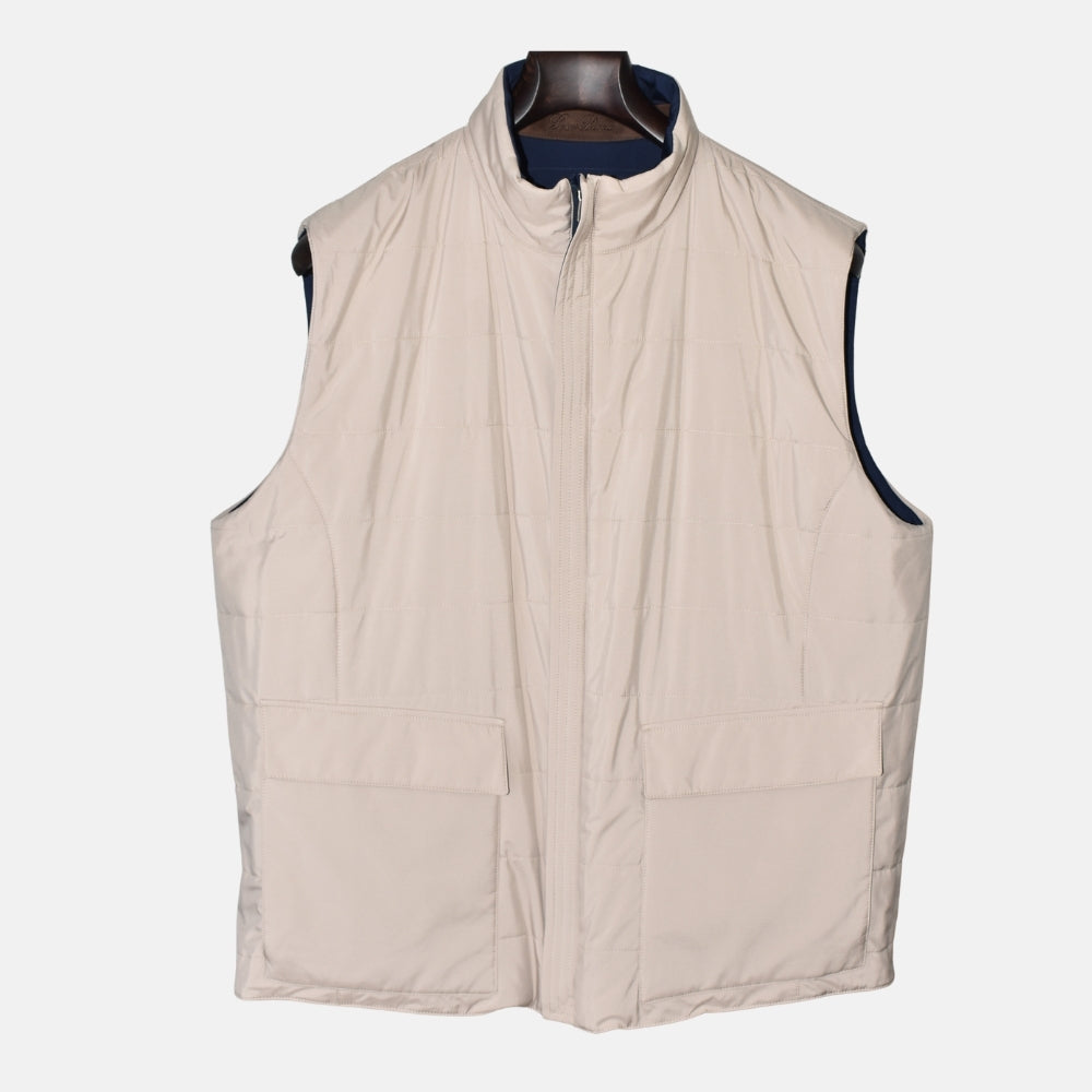 Navy/Beige Reversible Vest made of Nylon (XL)