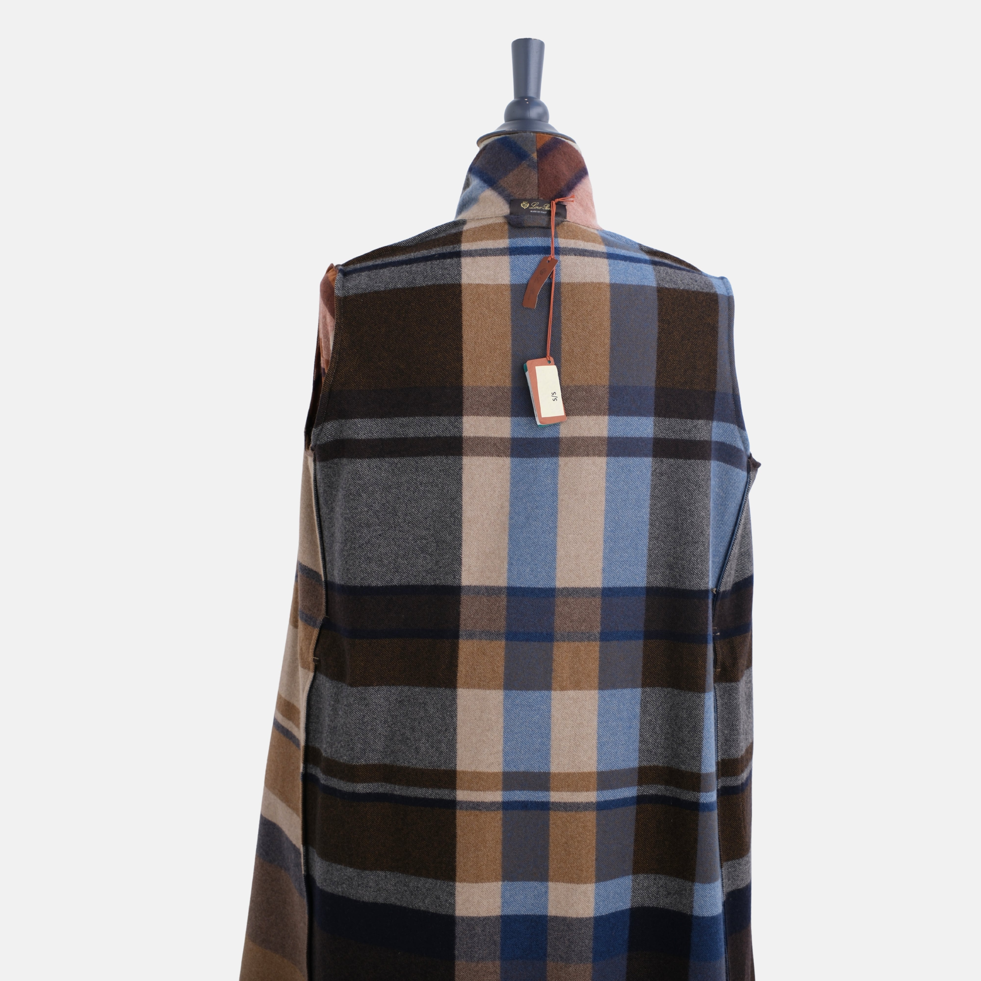 Multicoloured Checkered Coat made of Cashmere (S/L)
