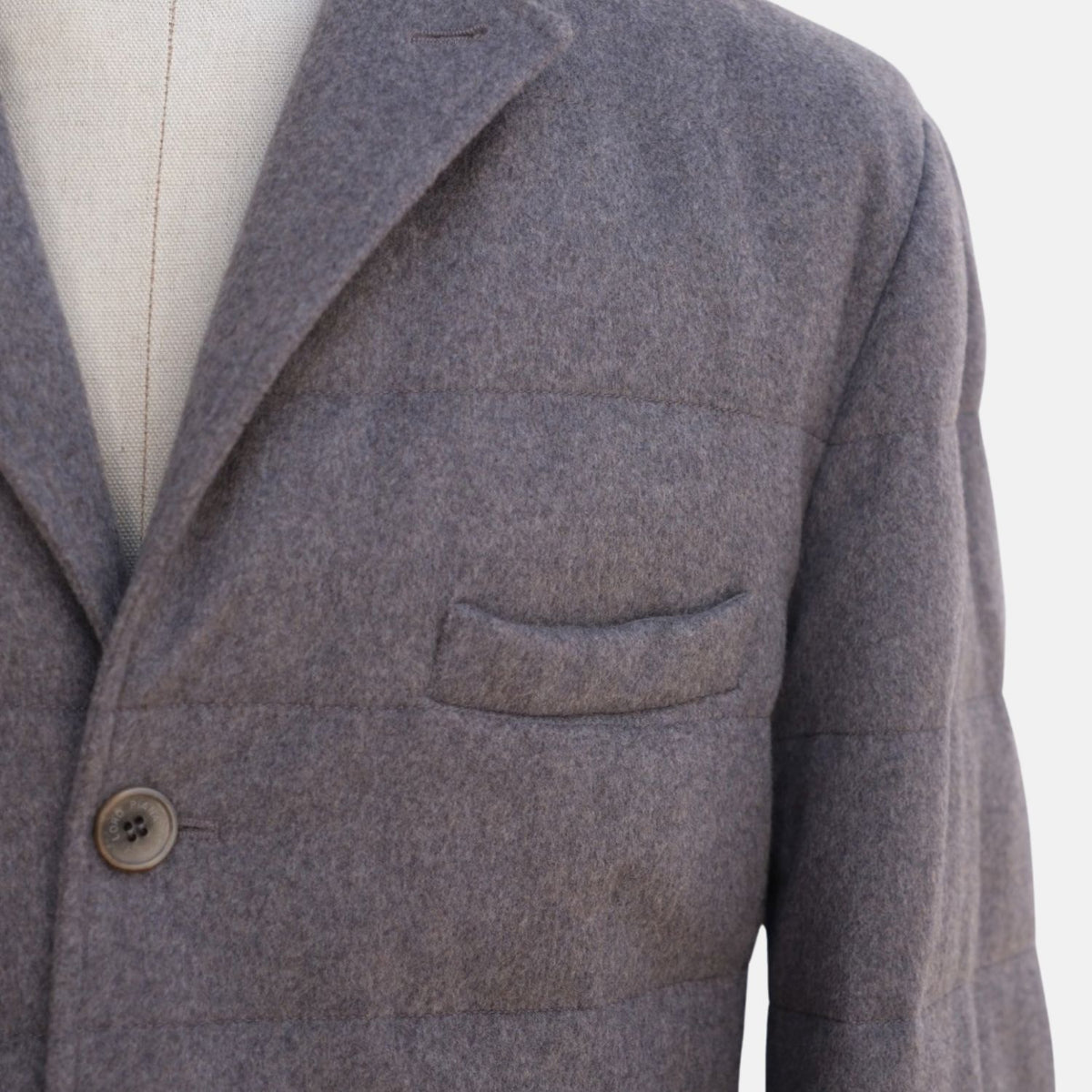 Loro Piana Vicuna Blend Puffer Jacket Grey Melange (XL)