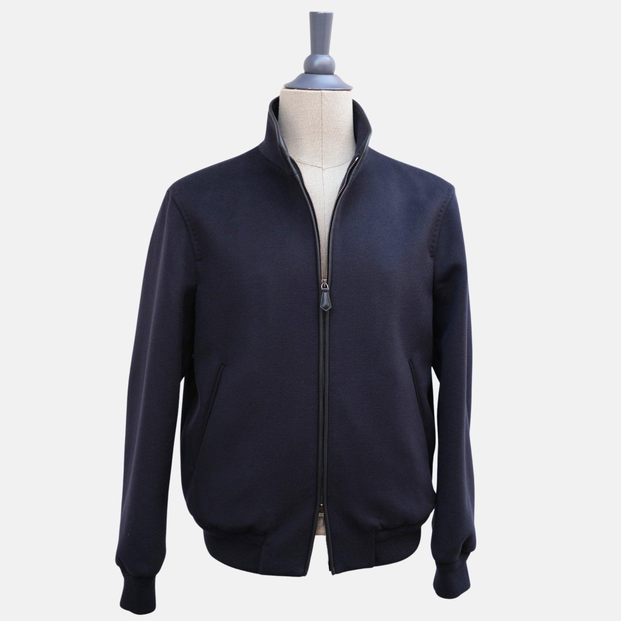 Navy Blue Bomber Jacket made of Vicuna (EU 48/EU 52)
