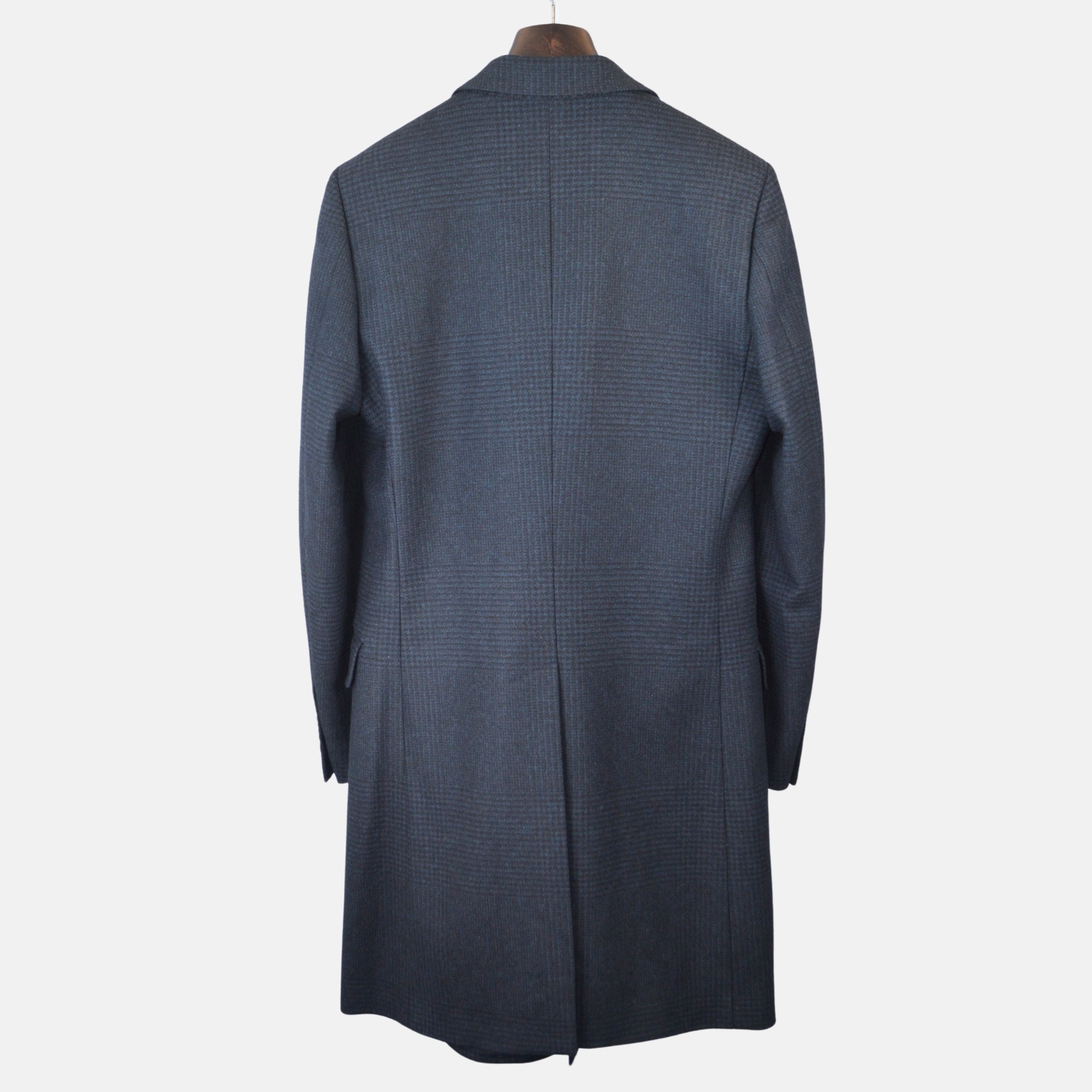 Navy Blue Patterned Coat made of Virgin Wool/Cashmere (EU 48)