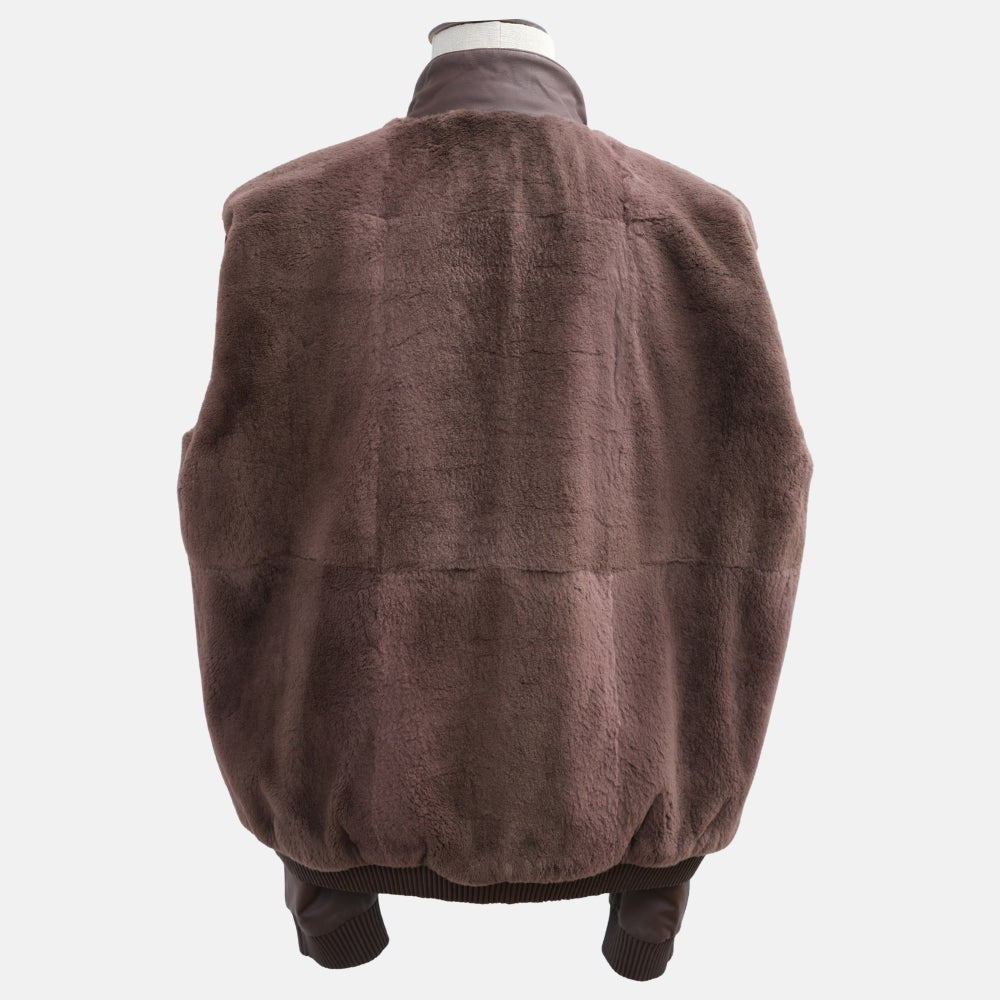 Brown Reindeer Leather Jacket with Castarino Lining (XL)