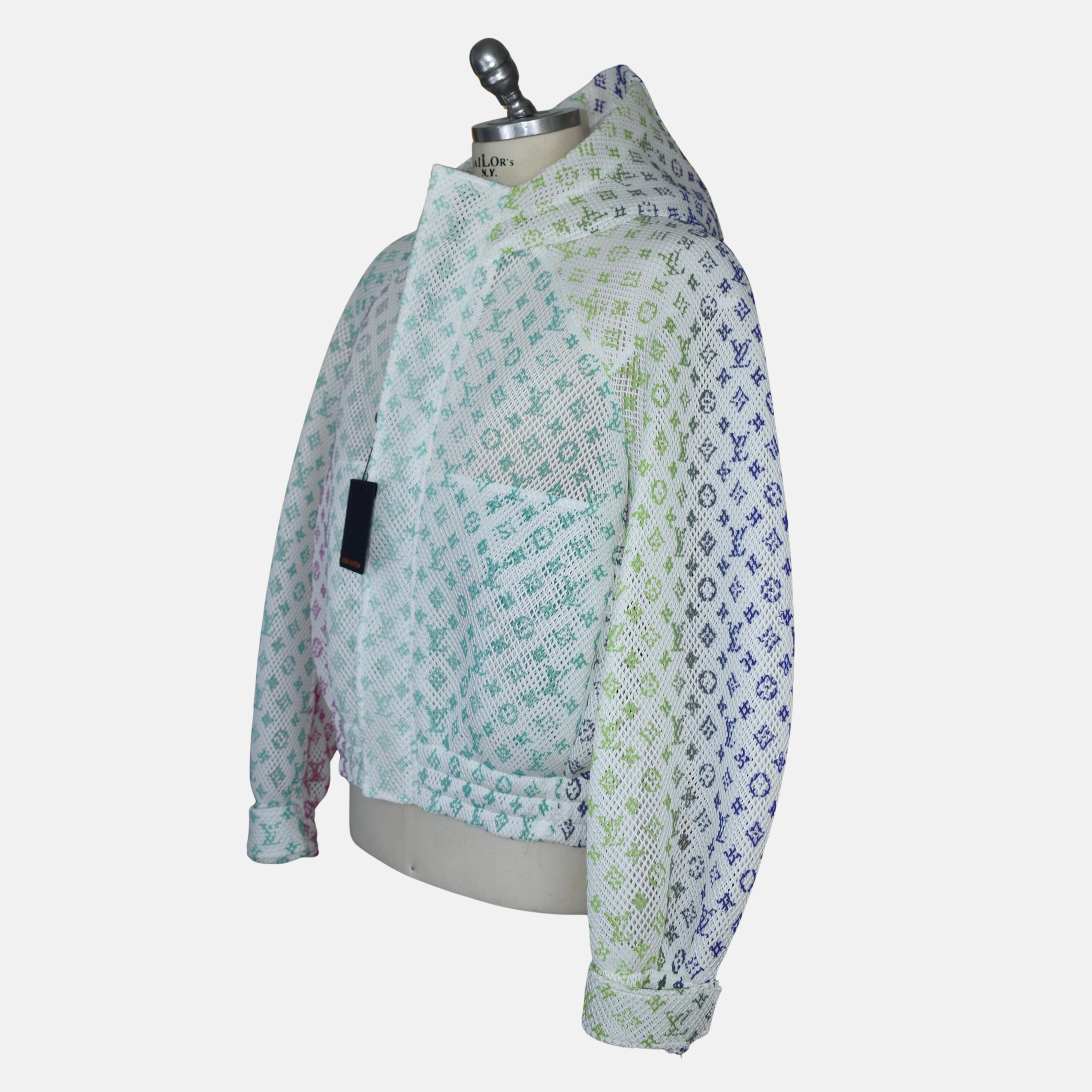 Multicolored Monogramme Mesh Gradient Hooded Blouson Jacket (EU 50)