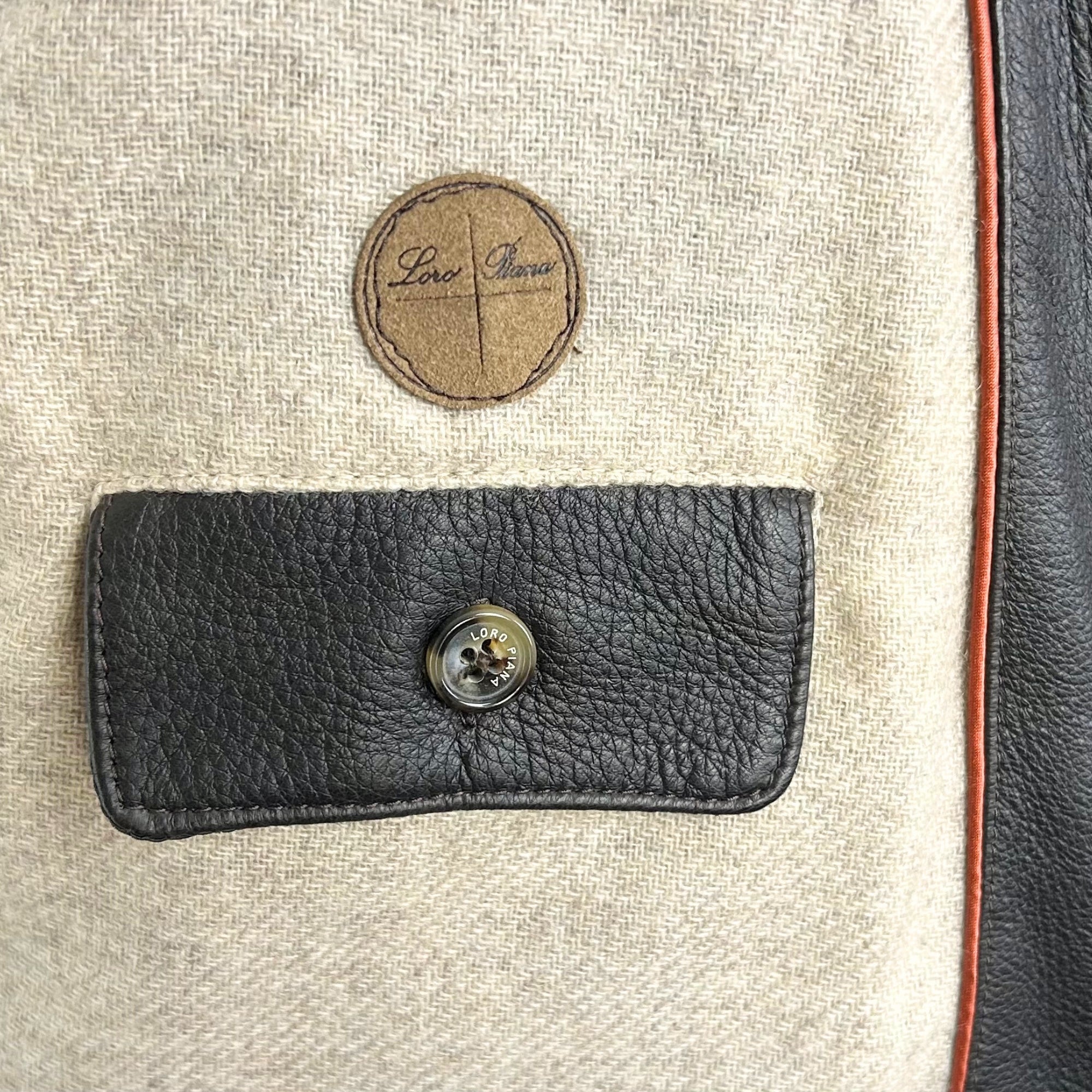 Dark Brown Down Vest made of Leather (L)