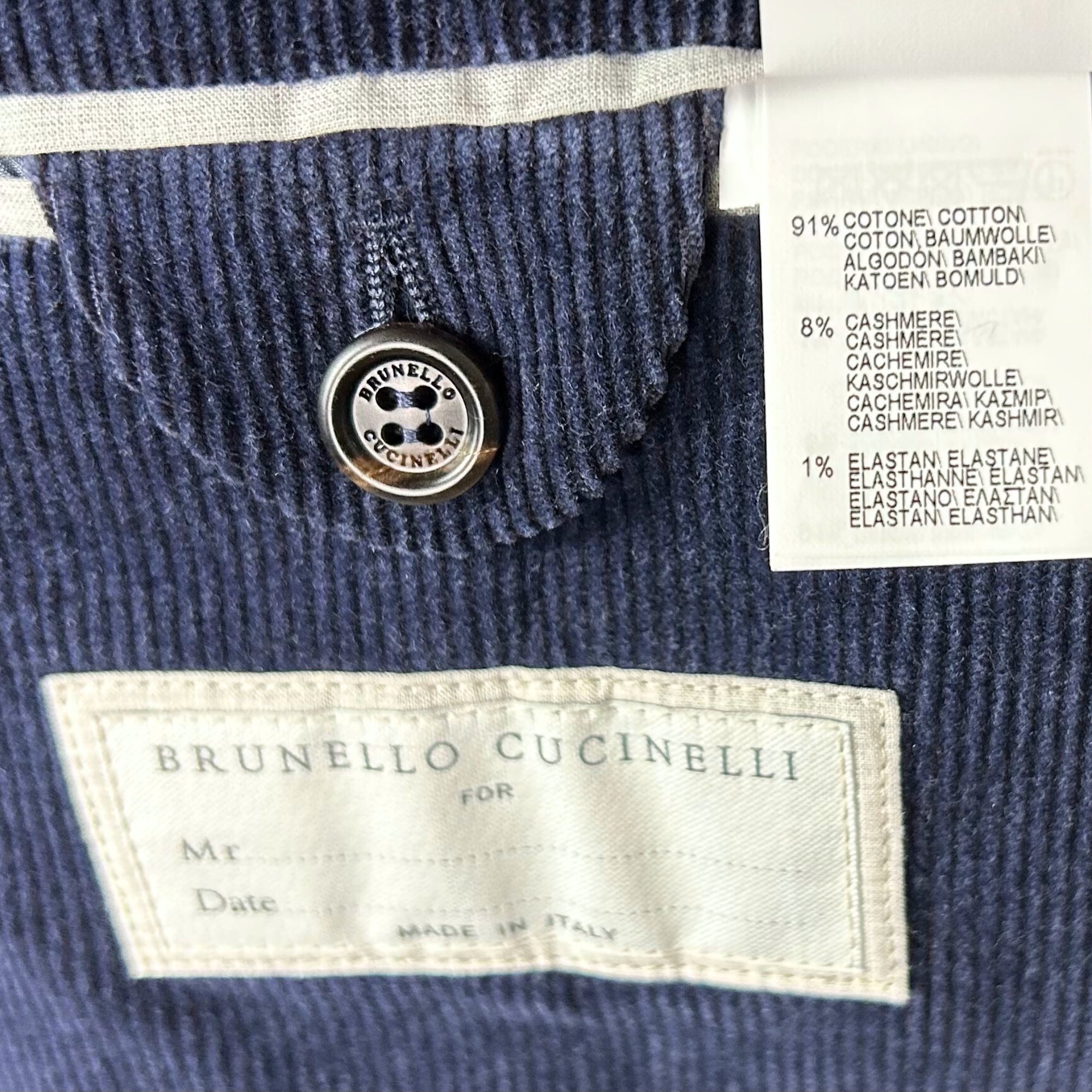 Navy Corduroy Suit made of Cotton/Cashmere (EU 44)