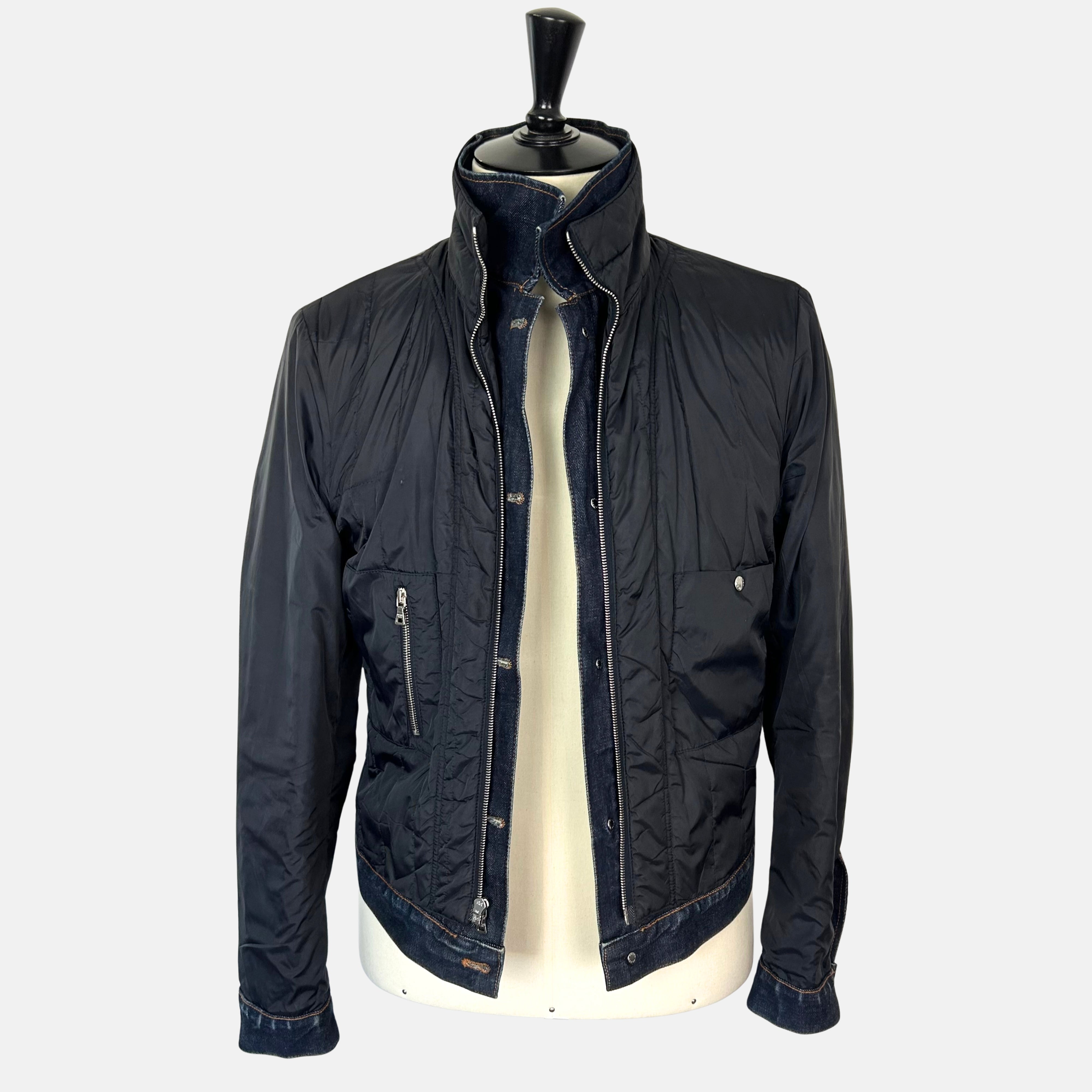 Navy Denim Jacket with Integrated Vest (EU 50)