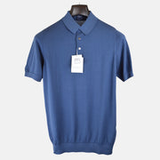 Blue Knit Poloshirt made of Cotton (EU 48)